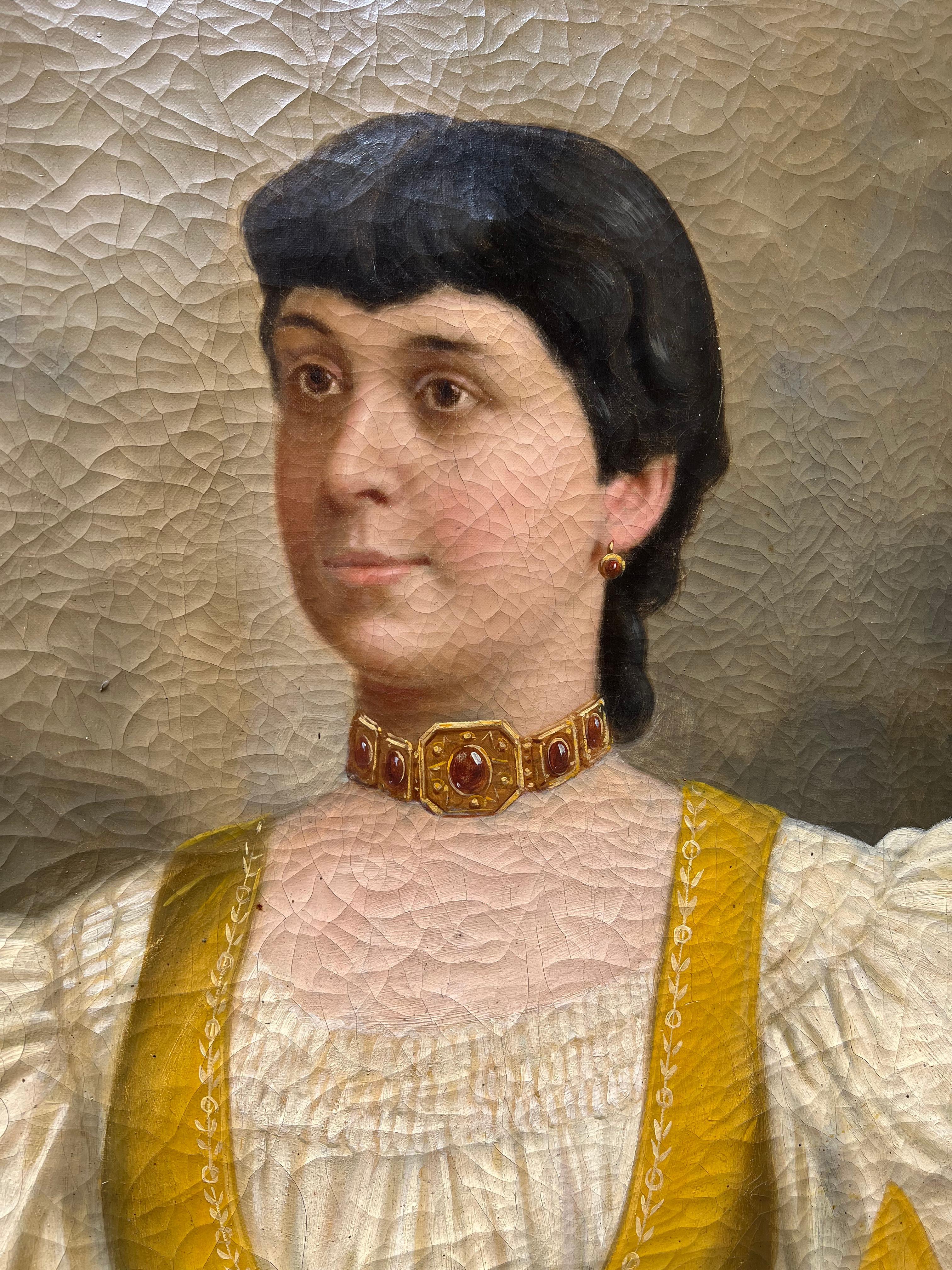 Porträt einer jungen Frau, Wien, 1877 im Angebot 2