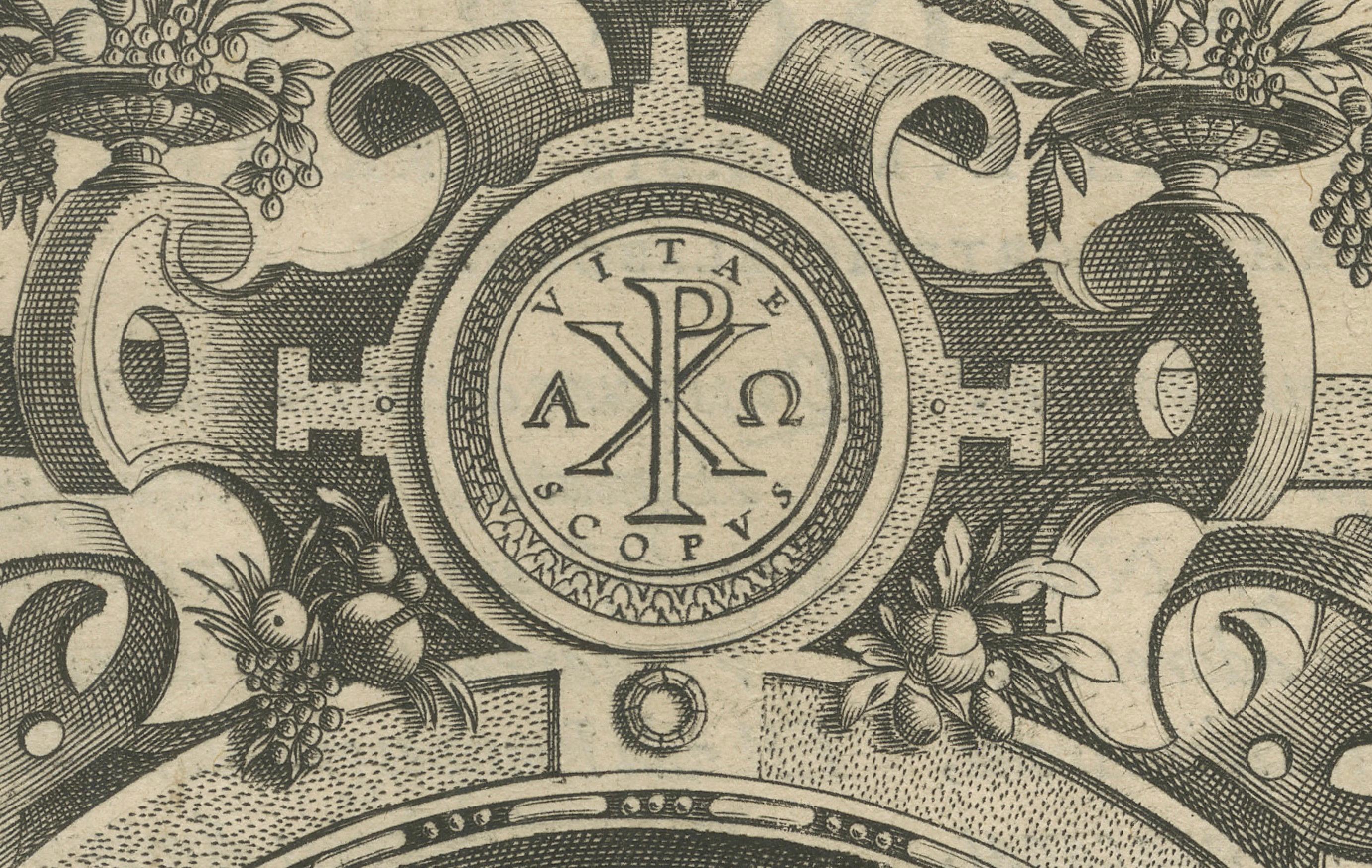 Porträt von Abraham Ortelius, gestochen von Philippe Galle, erstmals 1579 veröffentlicht (Graviert) im Angebot