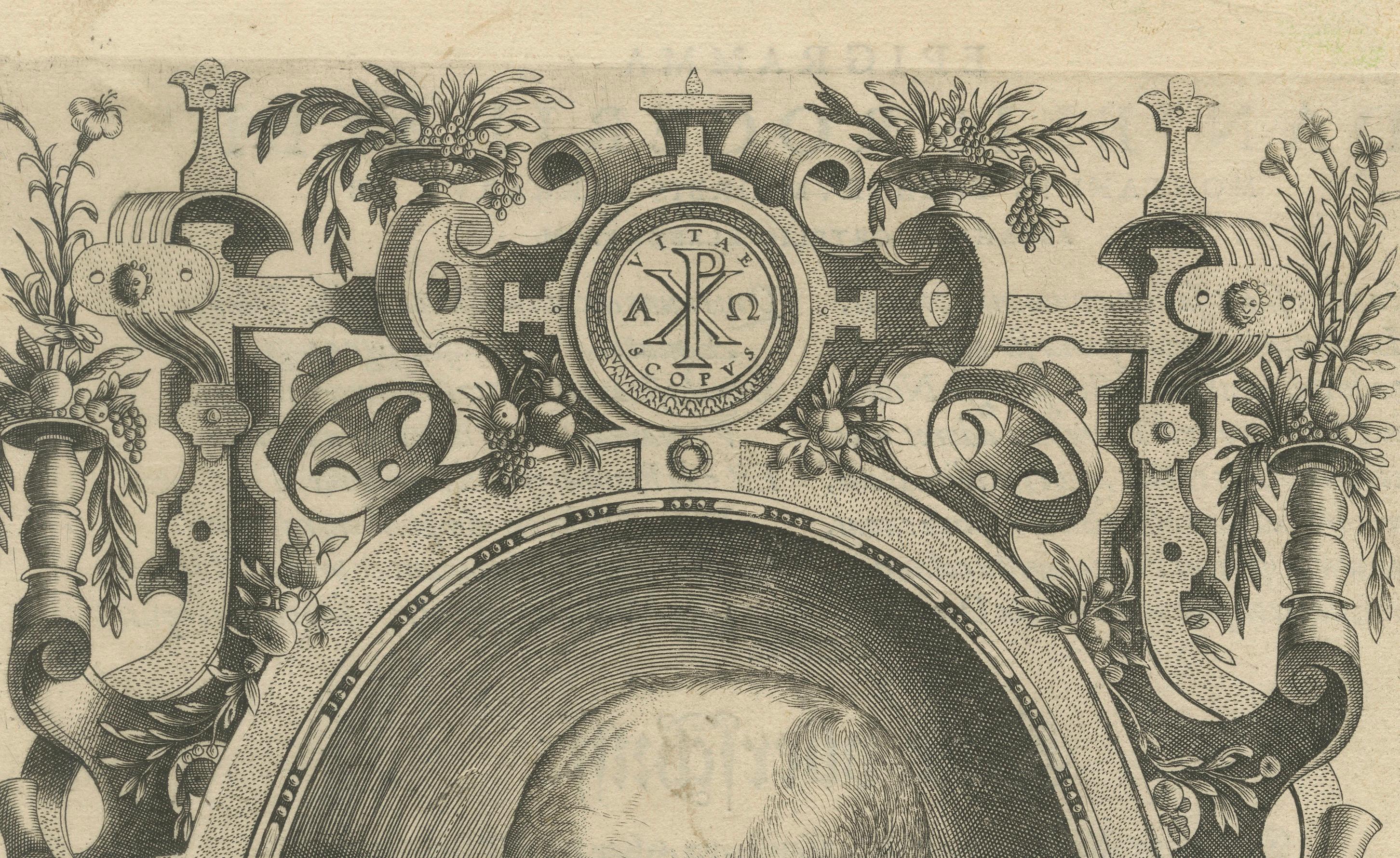 Porträt von Abraham Ortelius, gestochen von Philippe Galle, erstmals 1579 veröffentlicht (Papier) im Angebot