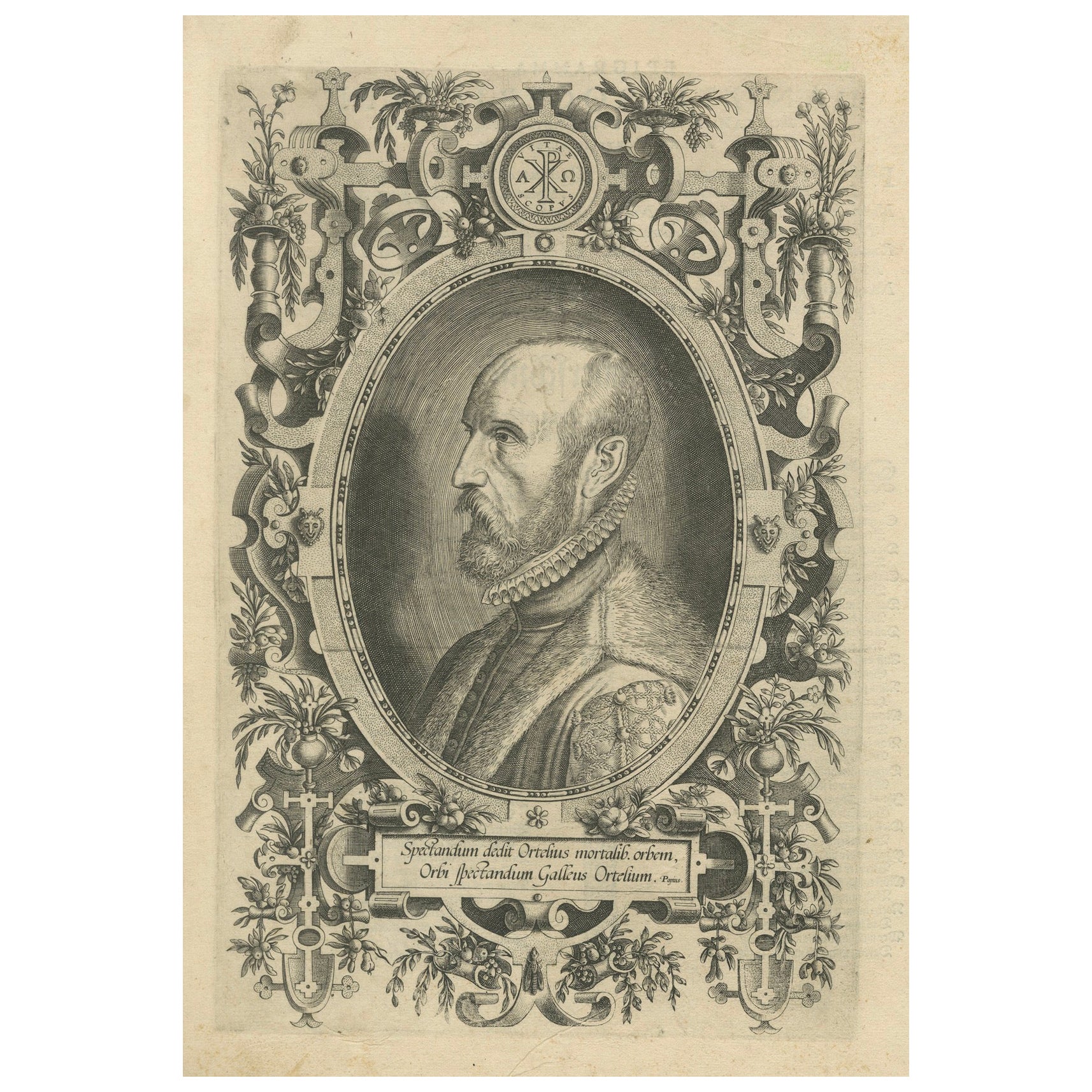 Portrait d'Abraham Ortelius gravé par Philippe Galle, publié pour la première fois en 1579