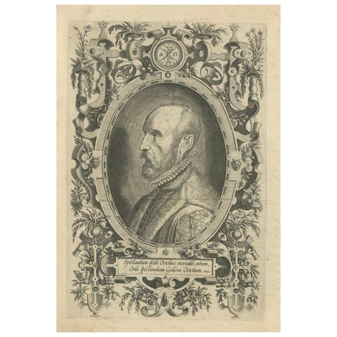 Portrait of Abraham Ortelius Engraved by Philippe Galle, first published in 1579