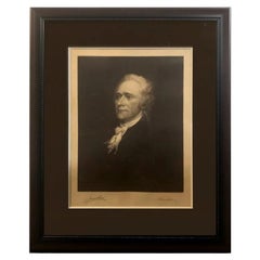 Portrait of Alexander Hamilton, Signed by Jacques Reich, Etching, Circa 1903
