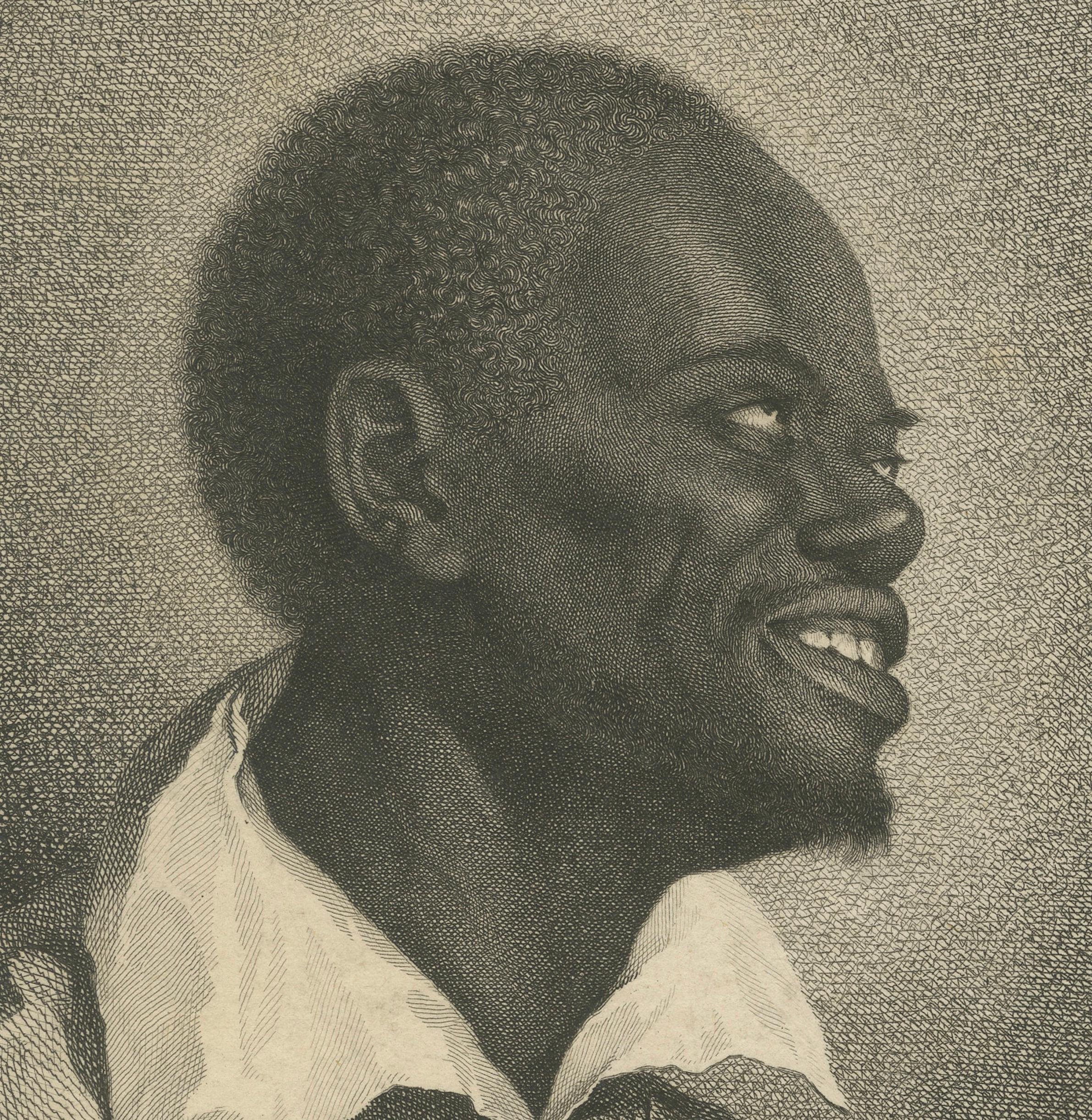 Inciso Ritratto di uomo africano, dopo Rubens - Incisione di Joseph Lange, 1801 in vendita