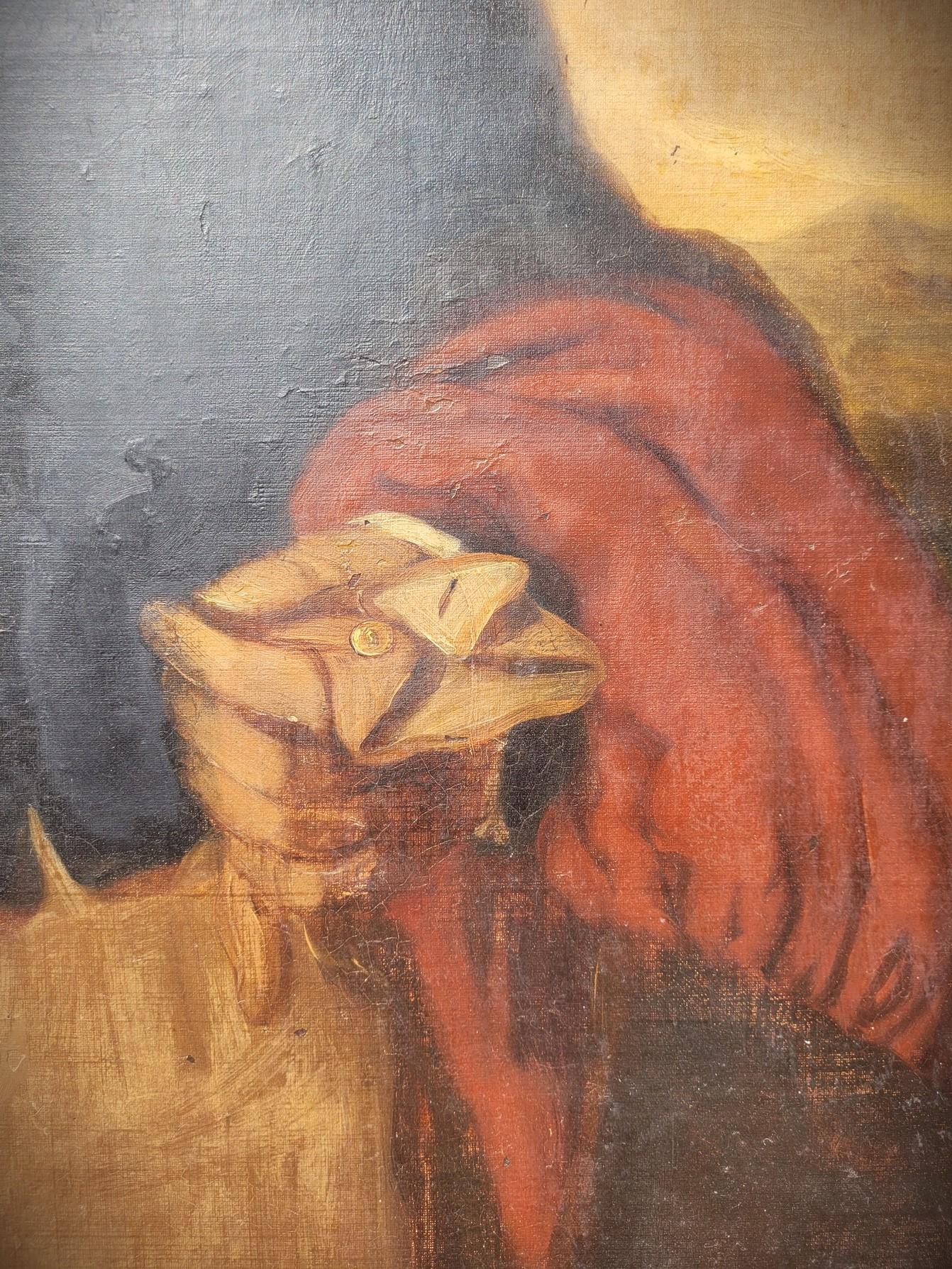 Portrait d'un aristocrates, grande huile sur toile encadrée, 19e siècle en vente 7