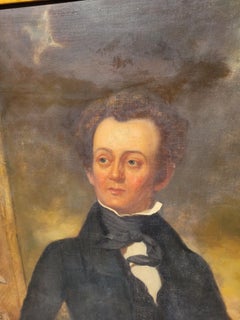 Portrait Of An Aristocrat, Large Oil On Framed Canvas, 19th Century