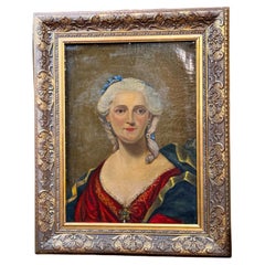 Retrato de una dama aristocrática, óleo sobre lienzo, Escuela europea, siglo XVIII