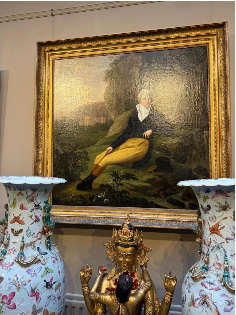 Porträt eines aristokratischen jungen Mannes in einer Landschaft, um 1800u2028 (Grand Tour) im Angebot