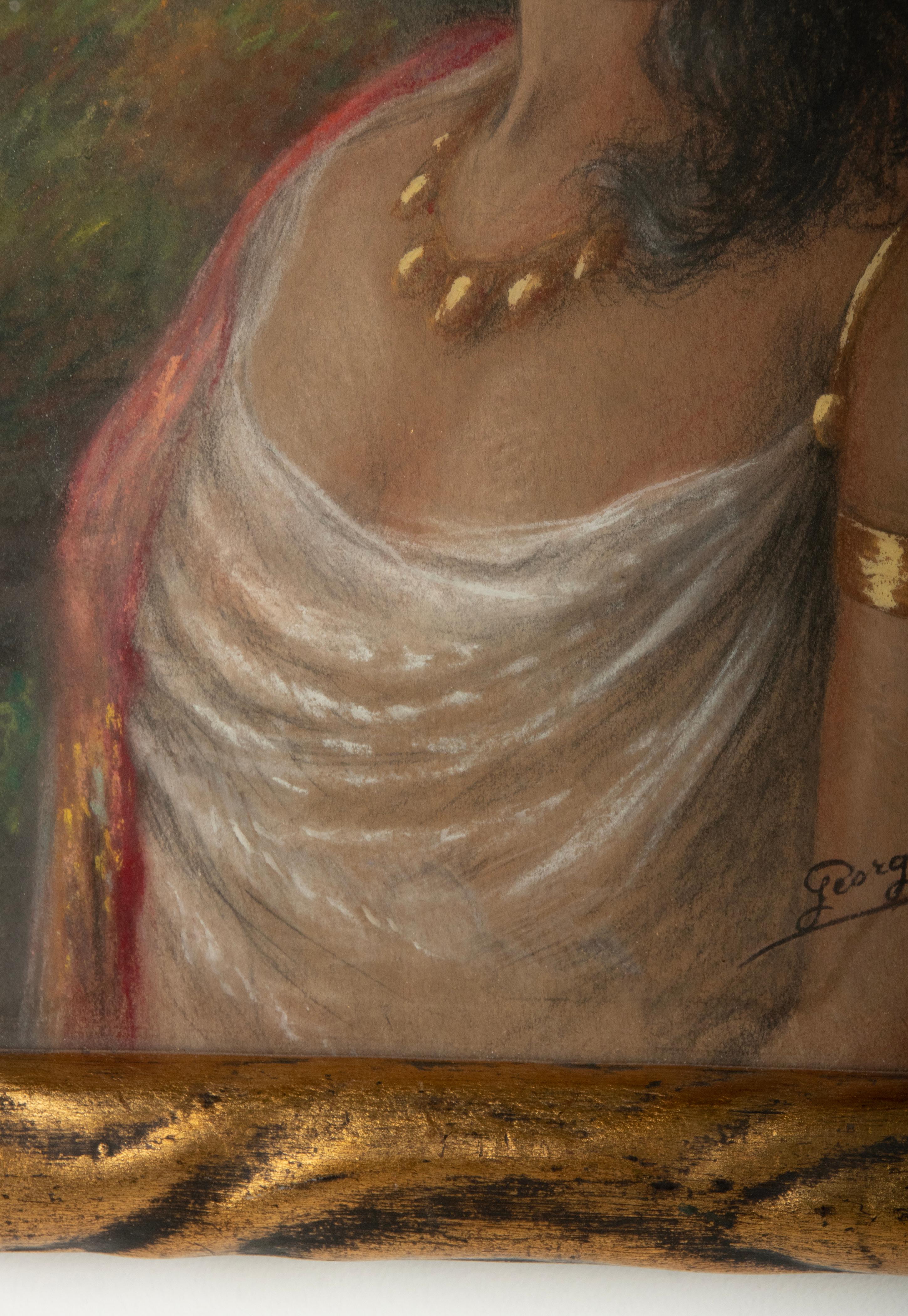 Wood Portrait of an Eastern Lady, Gouache, George Marason 1911