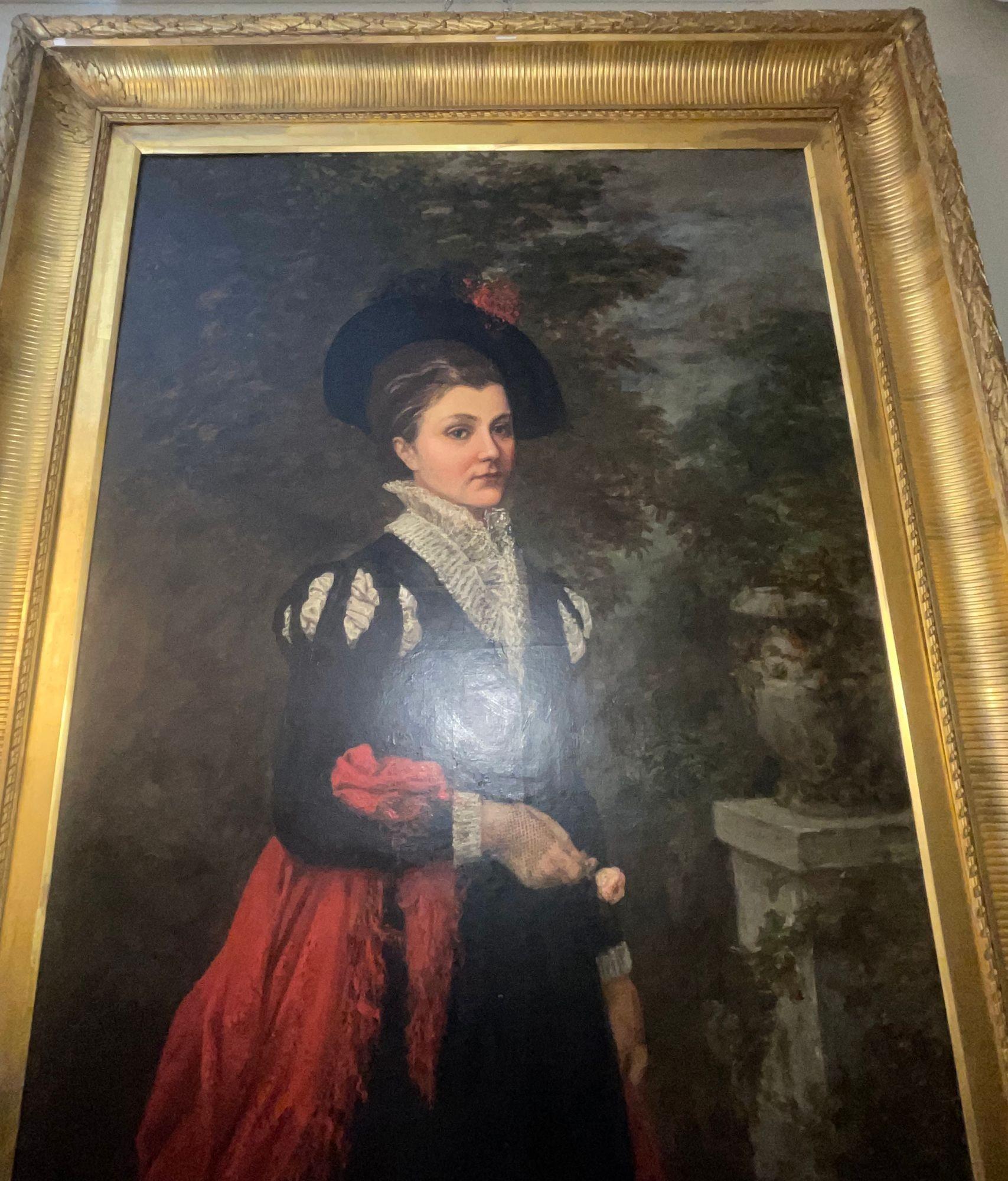 Porträt einer eleganten französischen Dame. 19. Jahrhundert. (Französisch) im Angebot