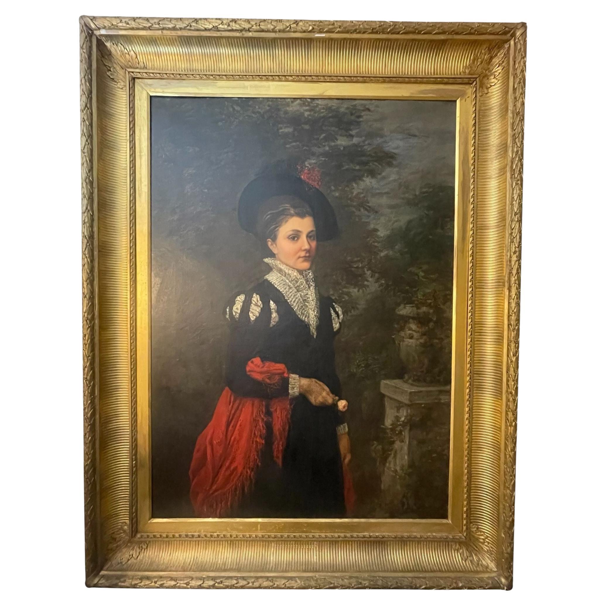 Porträt einer eleganten französischen Dame. 19. Jahrhundert.