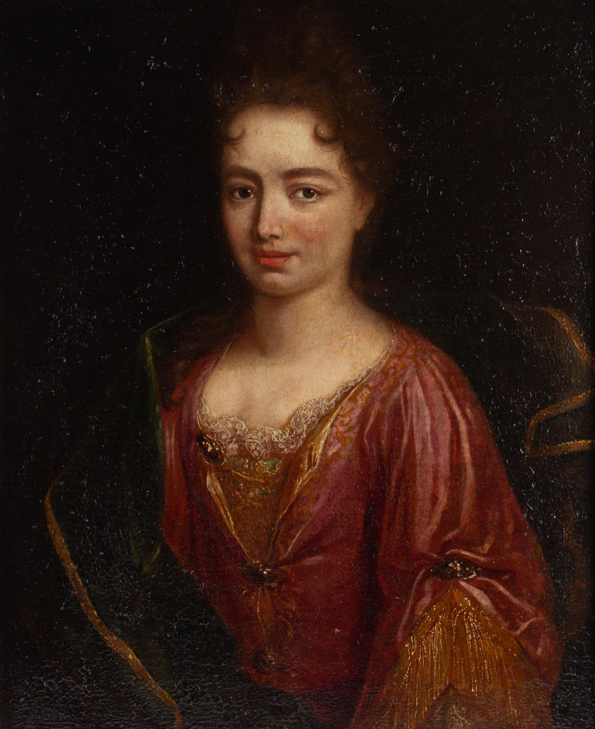 Portrait of an elegant woman
Louis XIV period oil on canvas in its original gilded wooden frame, second half of the 17th century.
Measures: Width without frame 80 cm
Height 94 cm.