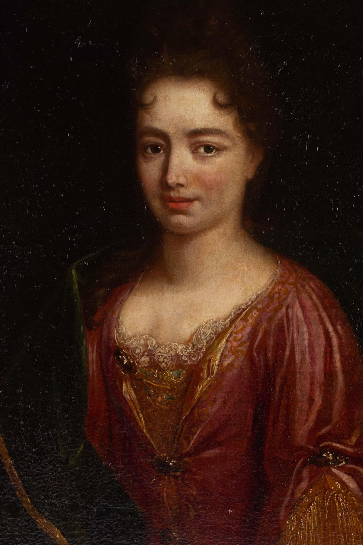 Louis XIV Portrait of an Elegant Woman, 17th Century