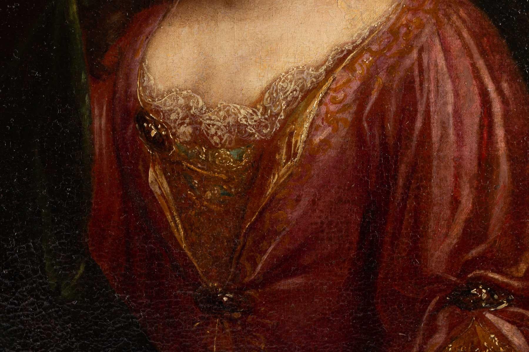 Portrait of an Elegant Woman, 17th Century In Good Condition In Saint-Ouen, FR