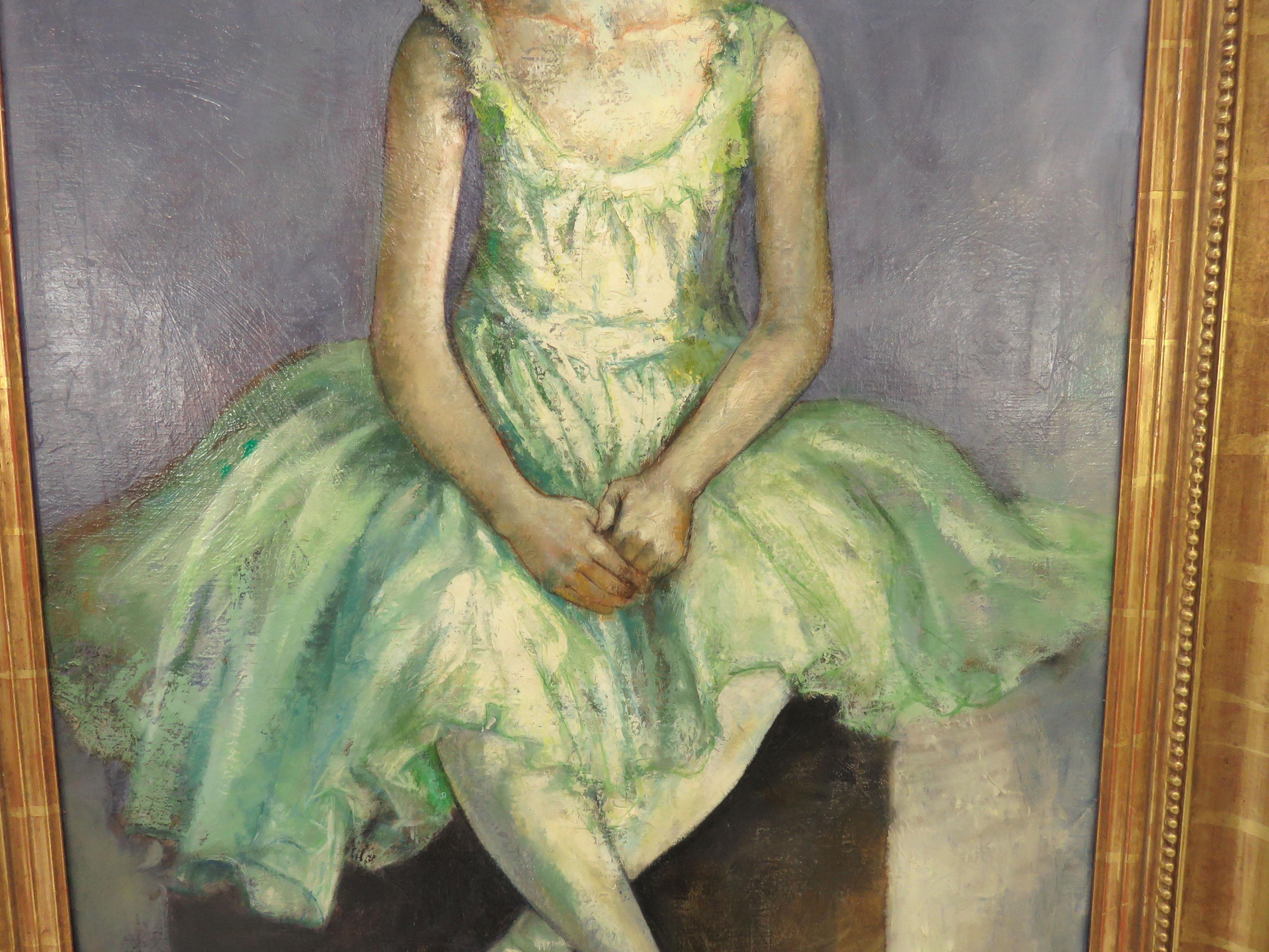 Mid-Century Modern Portrait of an Elegant Young Ballerina by Charles Lanier, circa 1960s