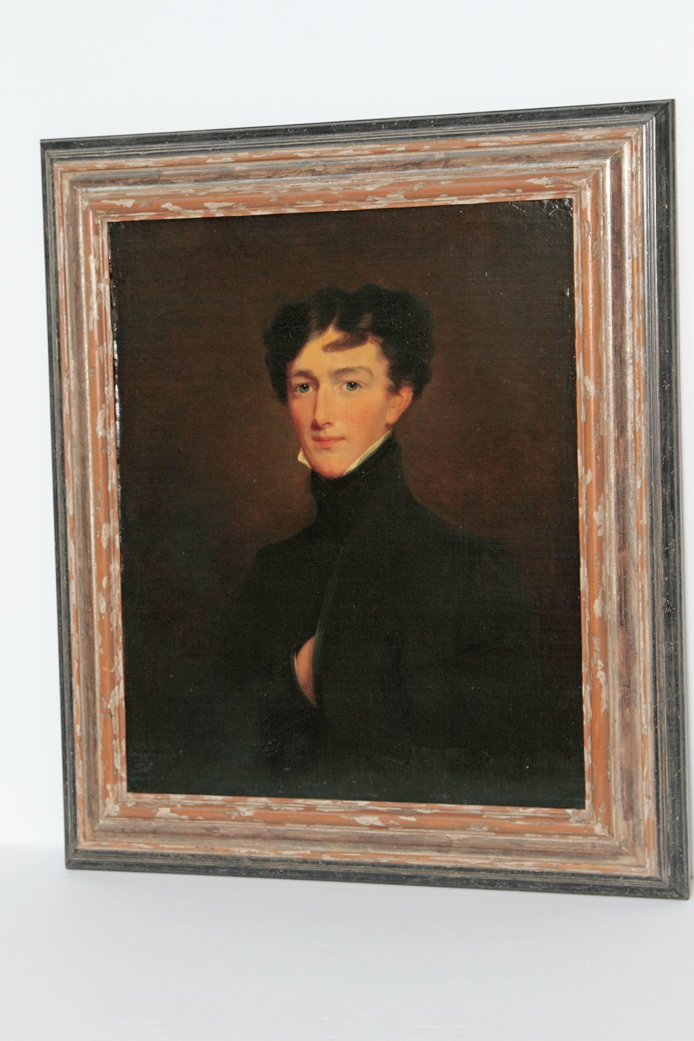 Large framed portrait of a young English gentleman, circa 1820s, labels on reverse refer to Richard Budd, son of Henry Budd, who died in 1830 at the age of 24.

the prosperous Budd Family owned houses and property in Russell Square, London, Marine