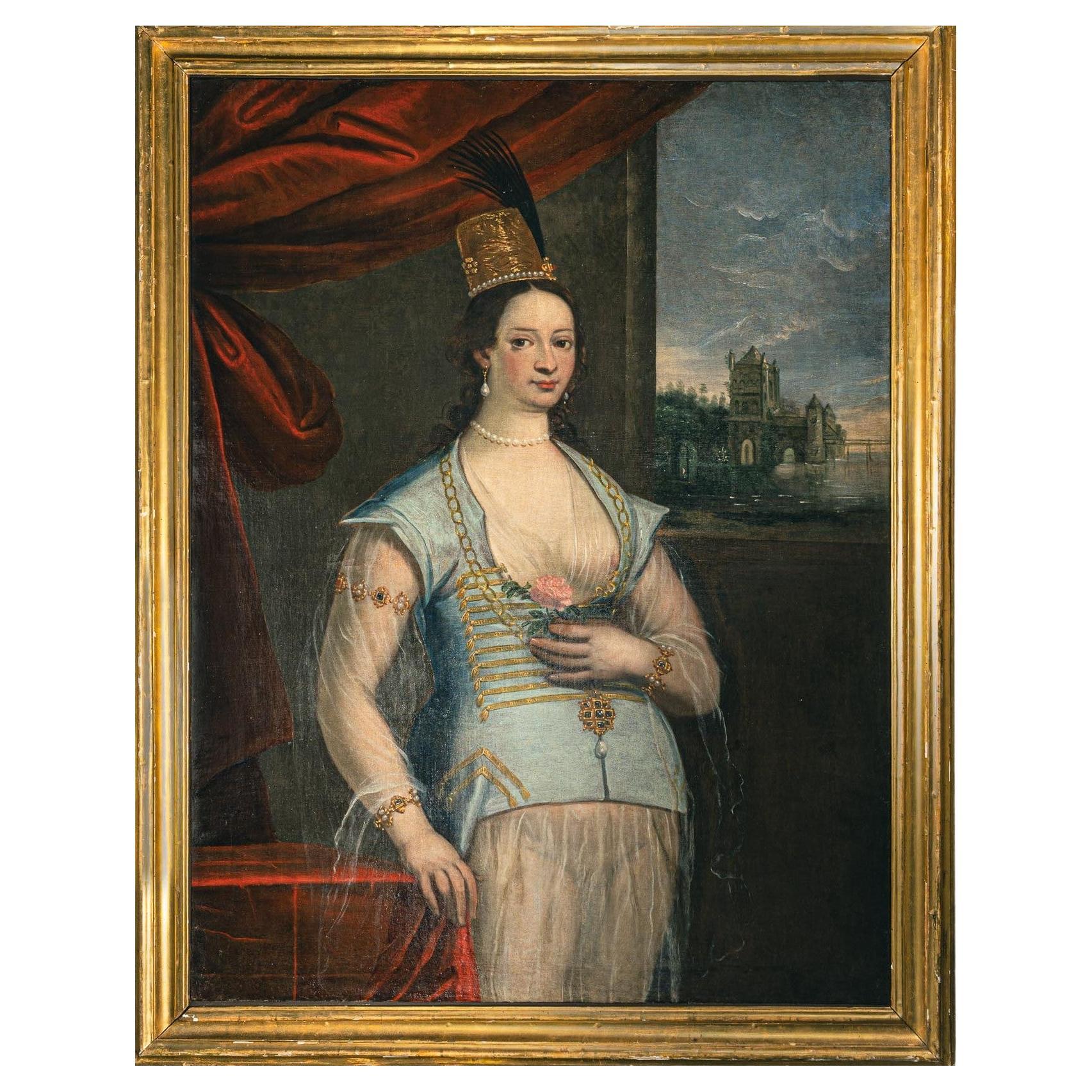 Portrait of an Ottoman Elite Woman, Venetian School, 17th Century