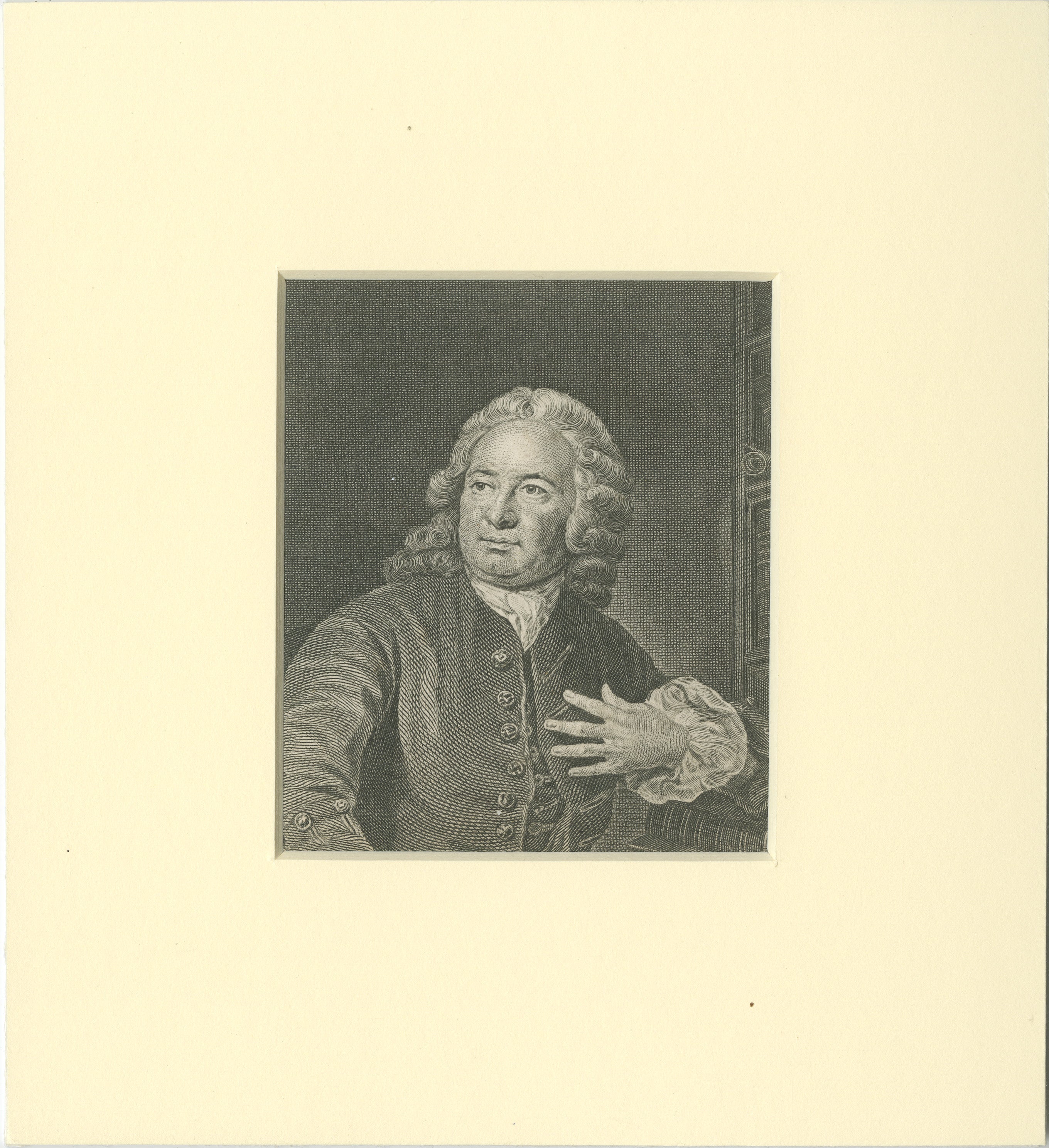 Titel: Porträt von Archibald Bower, schottischer Historiker, von Thomas Holloway  

Beschreibung:  Dieser detailreiche Strichstich zeigt Archibald Bower (1686-1766), einen bekannten schottischen Historiker und Autor. Der von dem berühmten englischen