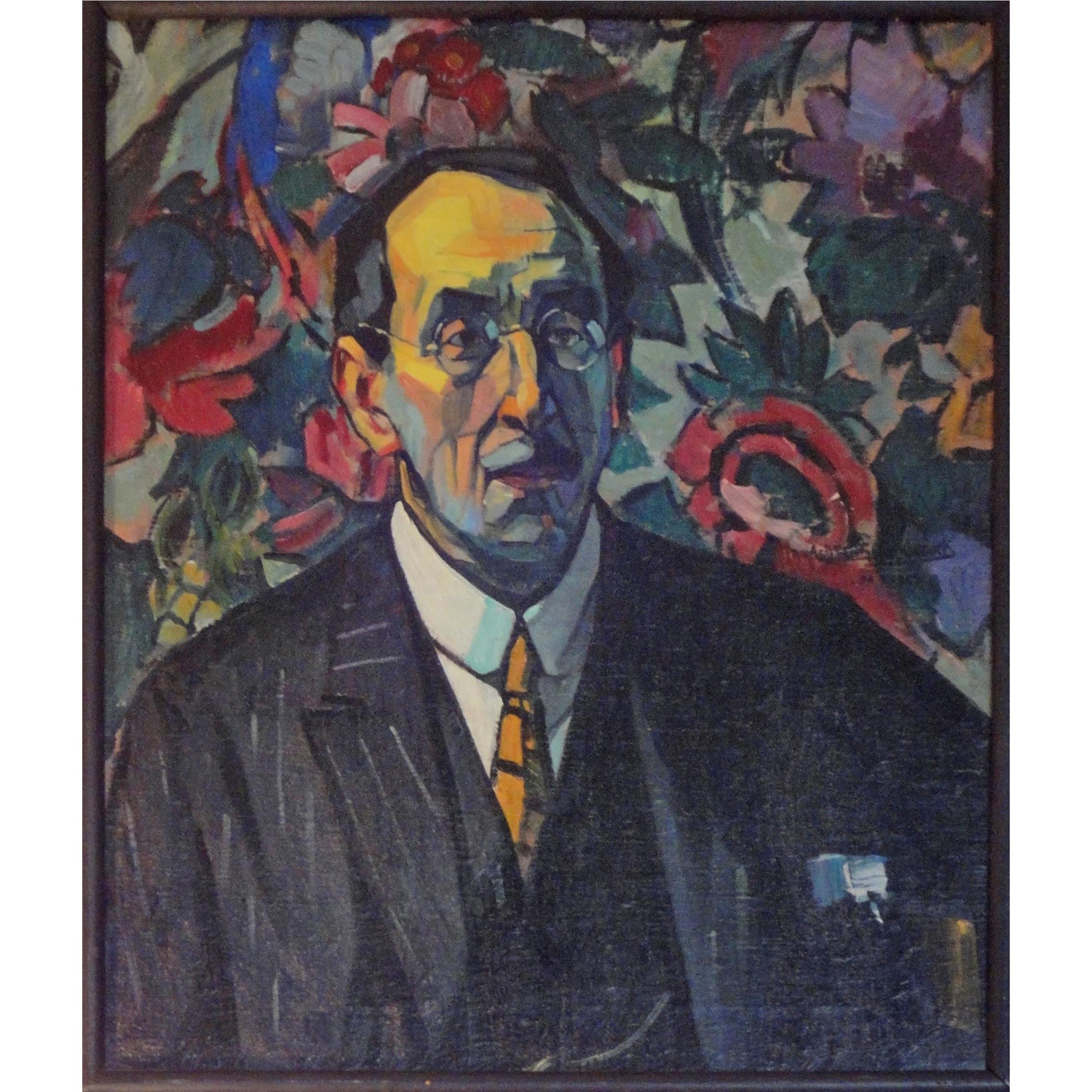 Portrait of August Vermeylen, Belgian Poet, by Achiel Van Sassenbrouck For Sale