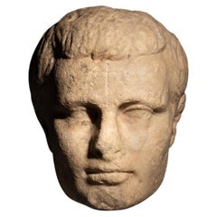 Portrait d'Augustus du type "Louvre Ma 1280" christianisé avec la croix