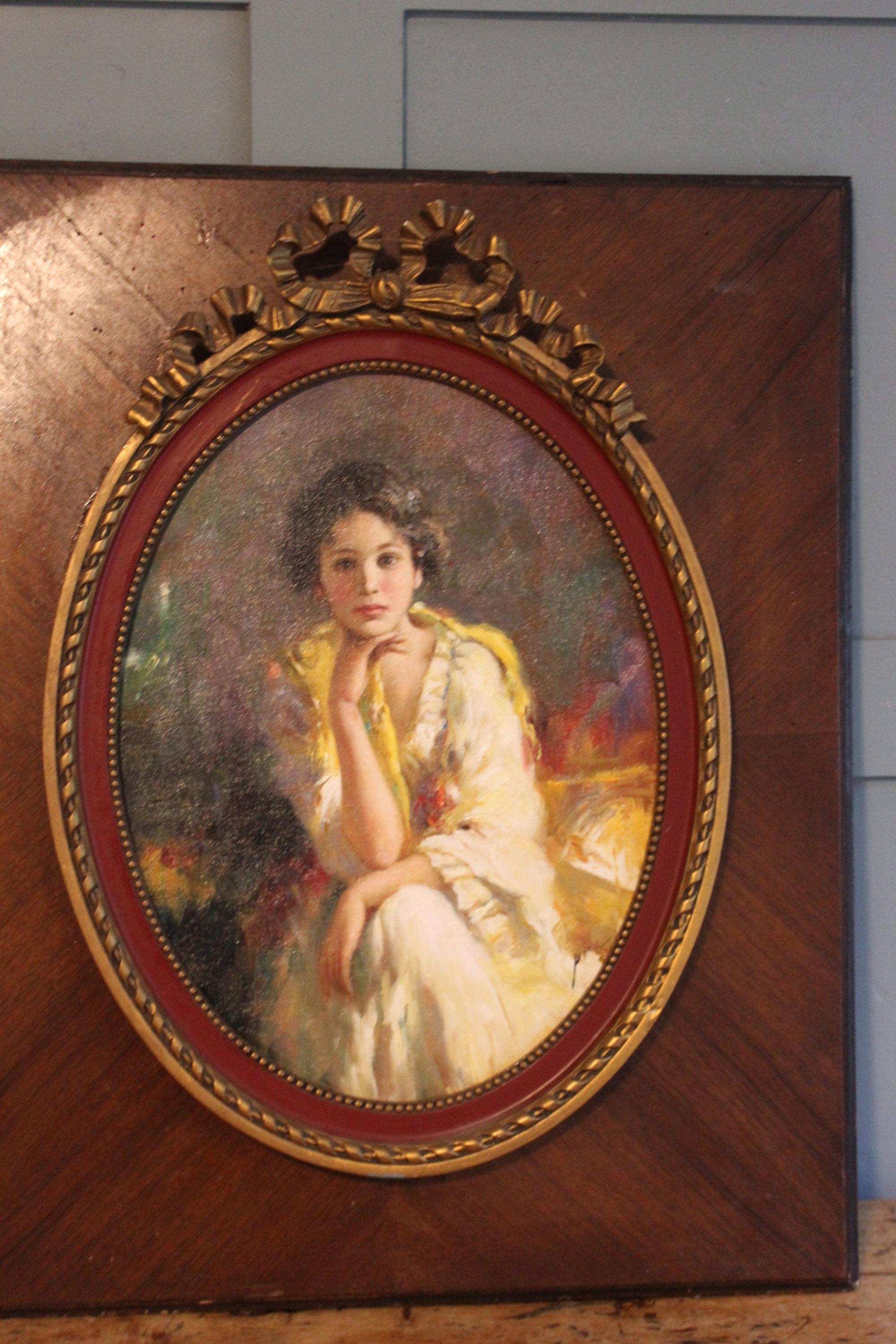 Porträt eines schönen italienischen Mädchens von Pino Daeni im Angebot 2