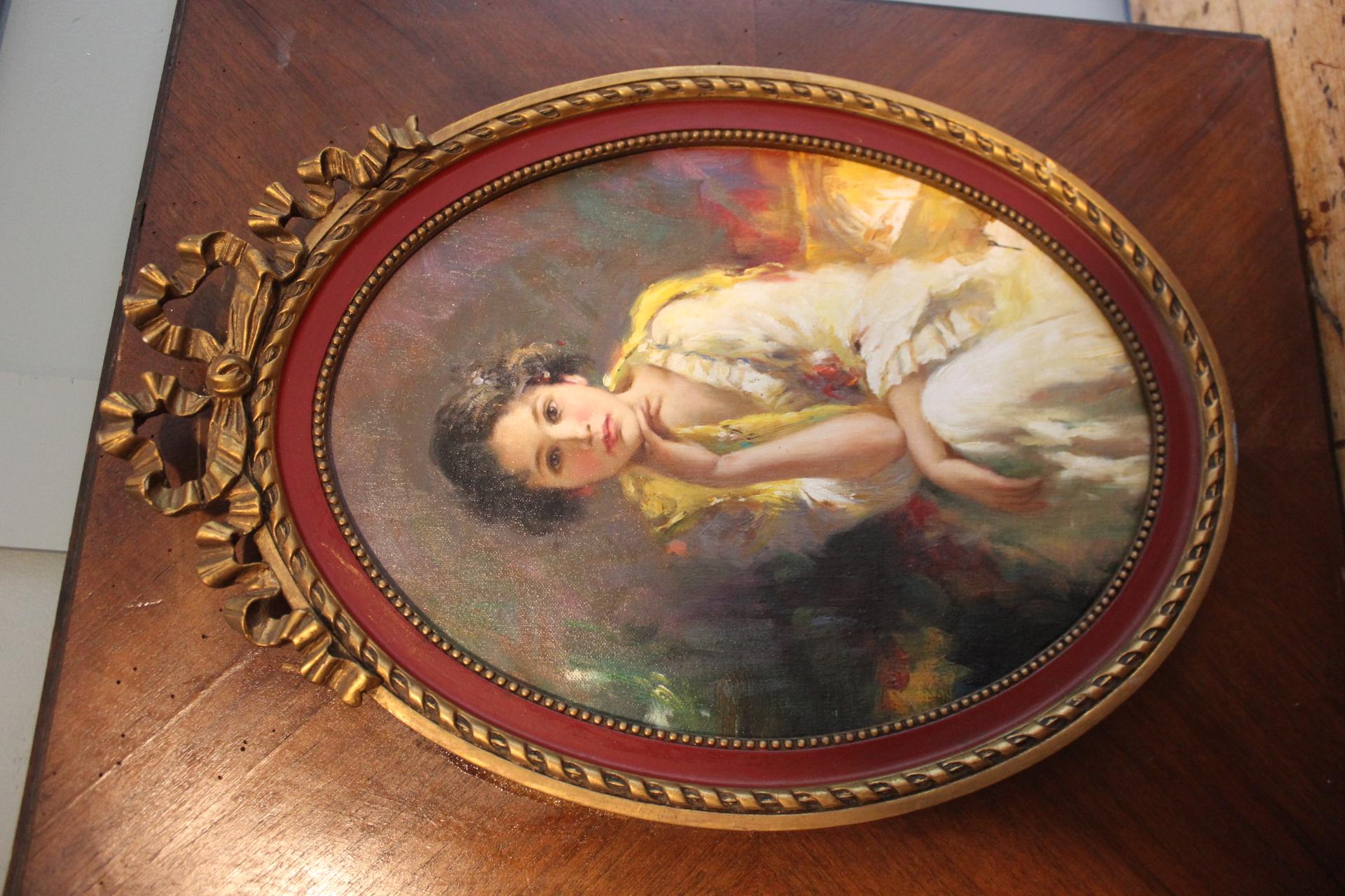 Portrait of Beautiful Italian girl by Pino Daeni For Sale 1