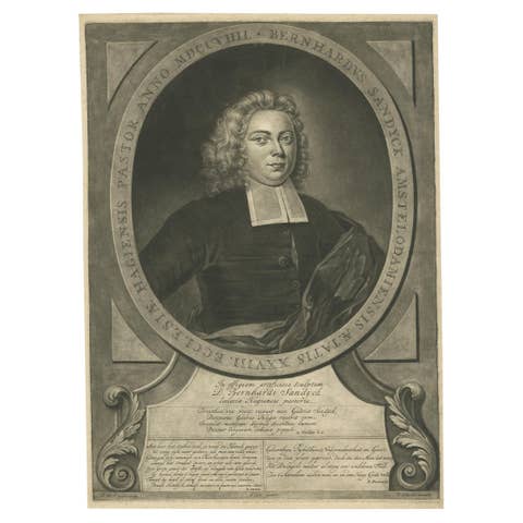 Portrait of Bernhard Sandyck, a Dutch Protestant Minister from Amsterdam, 1720