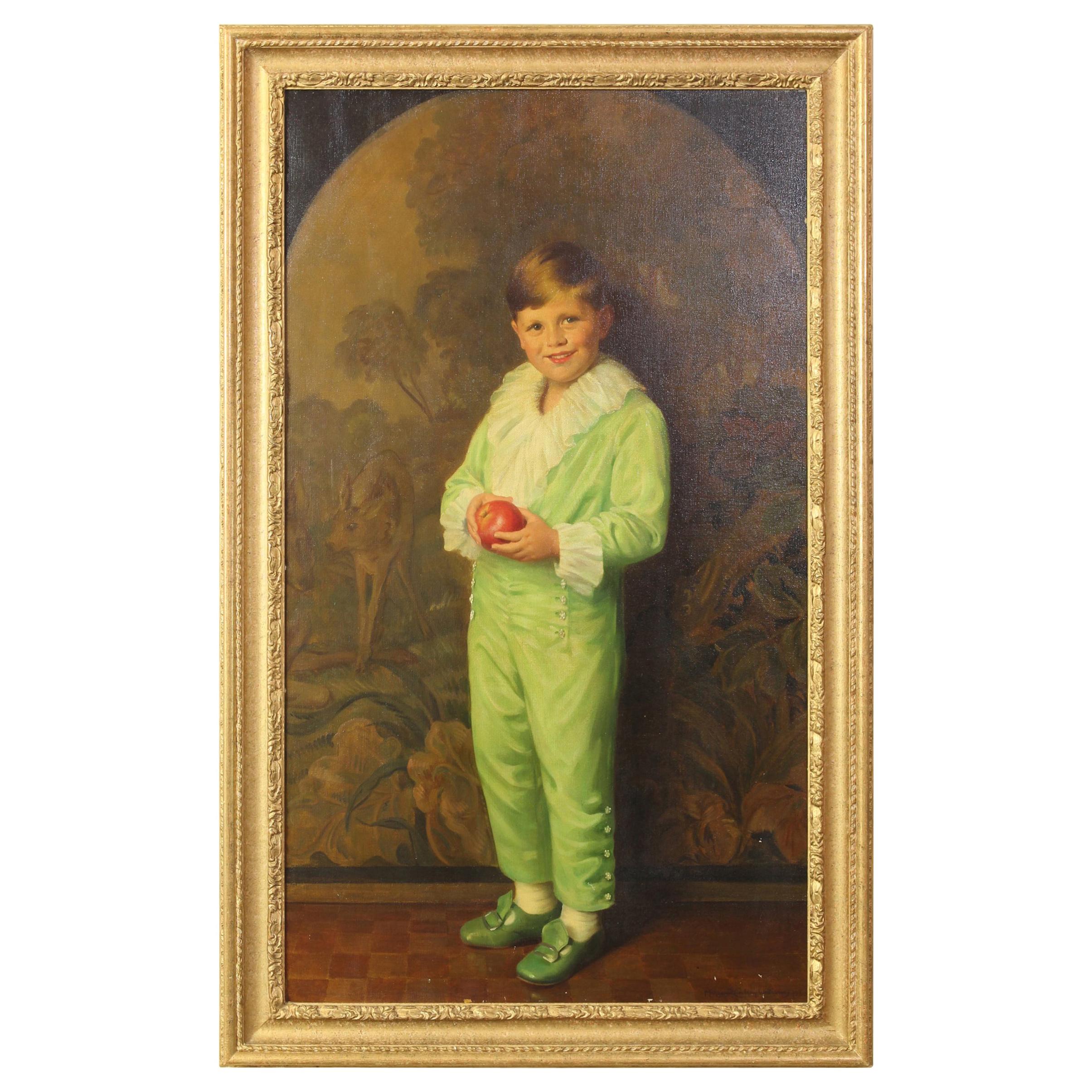 Portrait of Boy in Green