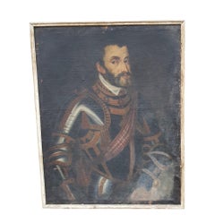 Portrait of Charles V, Oil on Canvas XVIIth Century