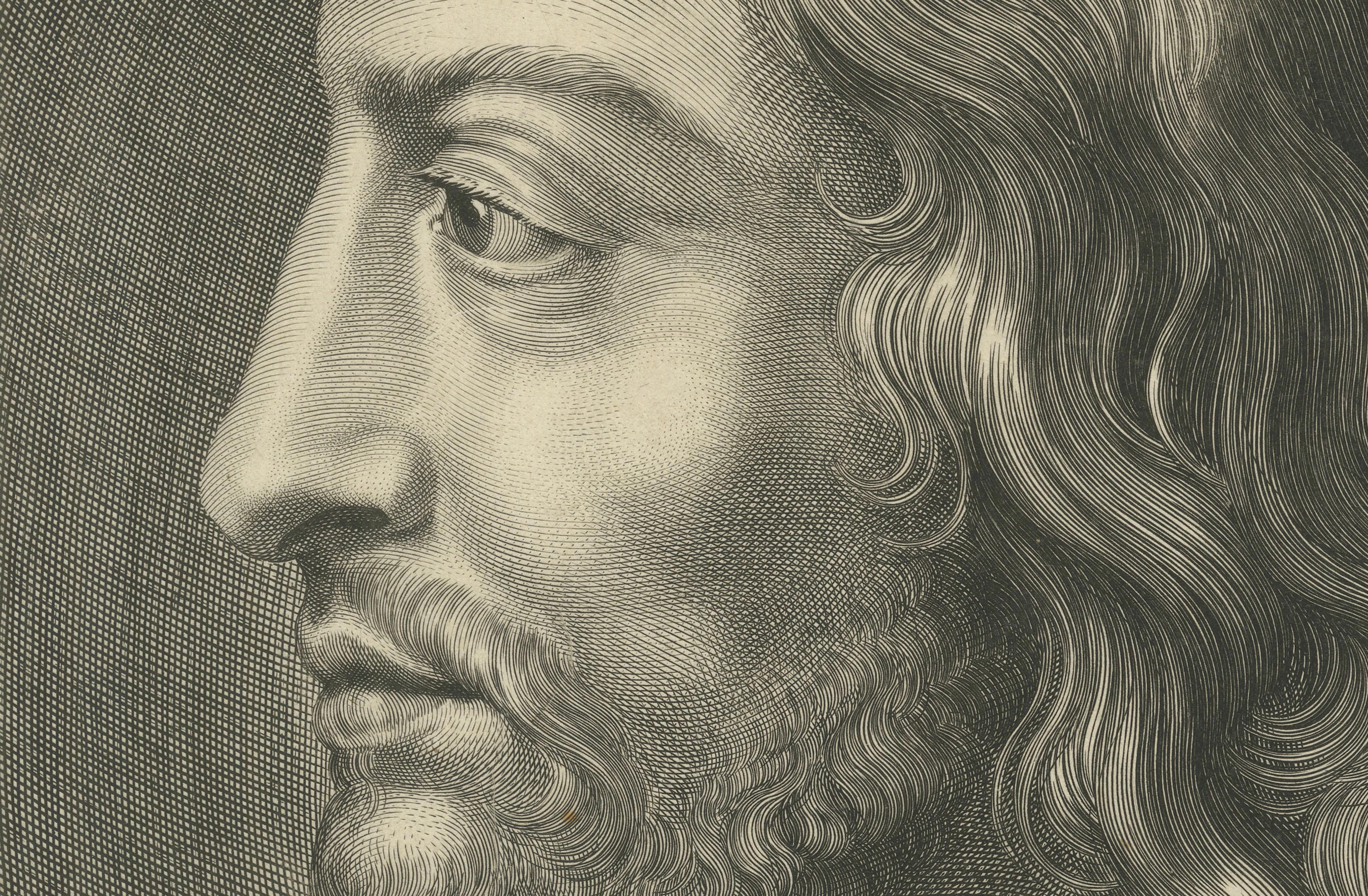 Engraved Portrait of Christ – Engraving After Rubens by Paul Pontius, Netherlands, 1633 For Sale