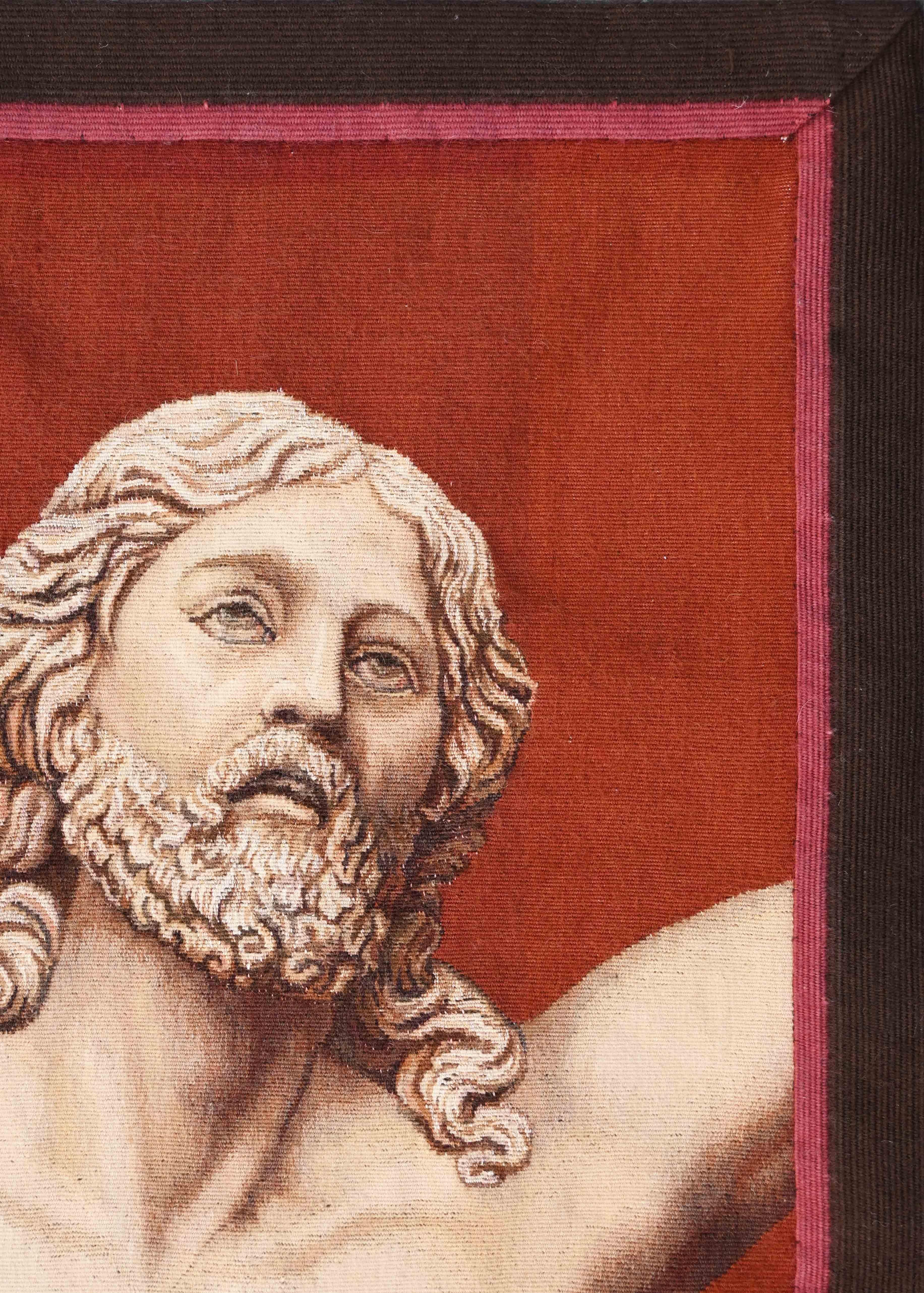 By: Manufacture Aubusson
Era: 19th century
Condition: Perfect condition
Material: Wool
Width: 47 cm
Height: 57 cm
Depth: 0.5 cm

The history of the depiction of Christ on the cross is rich and varied, evolving over the centuries.

Early depictions: