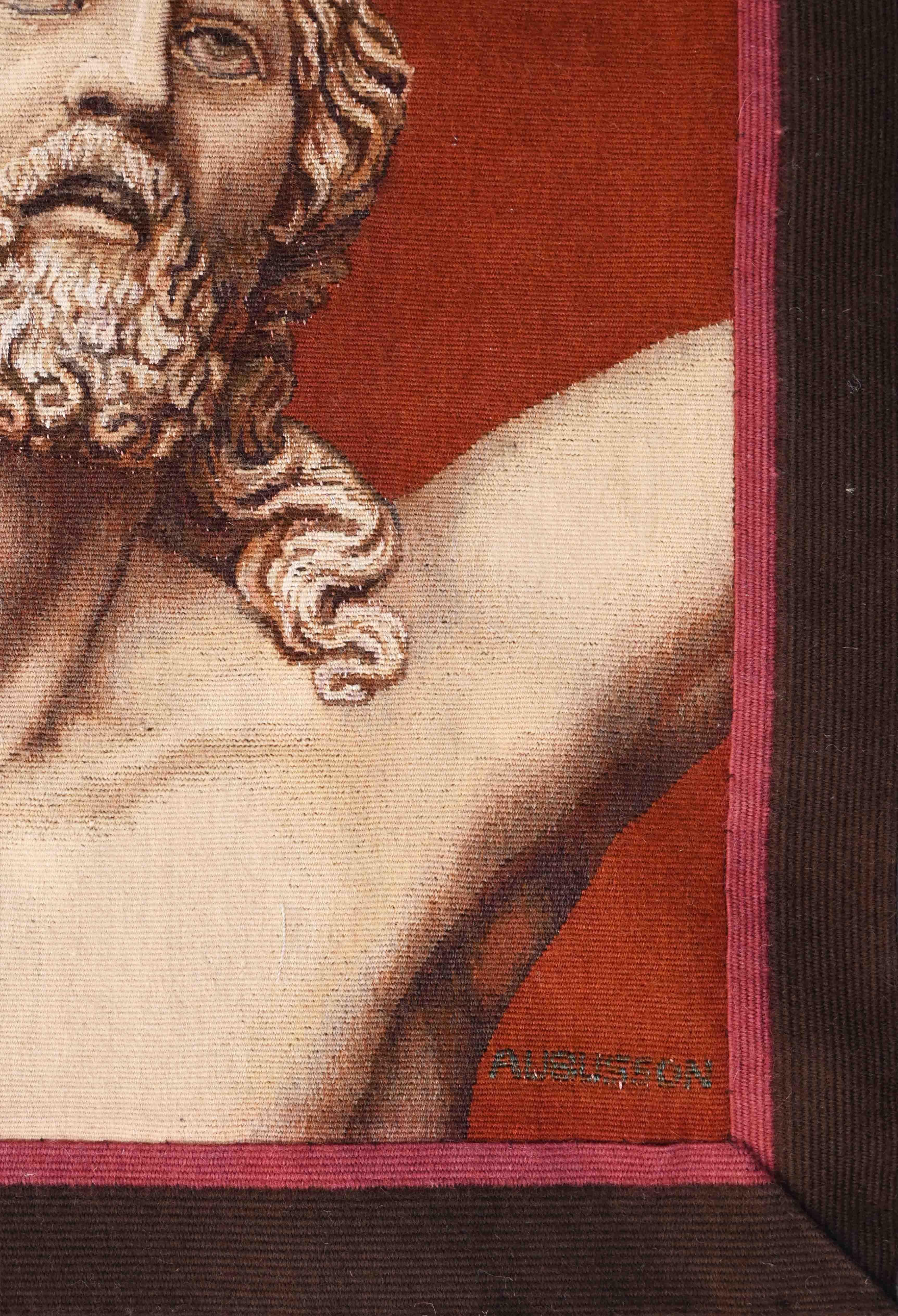 Portrait of Christ on the Cross, French Aubusson Tapestry 19th century - N° 1559 Tejido a mano en venta