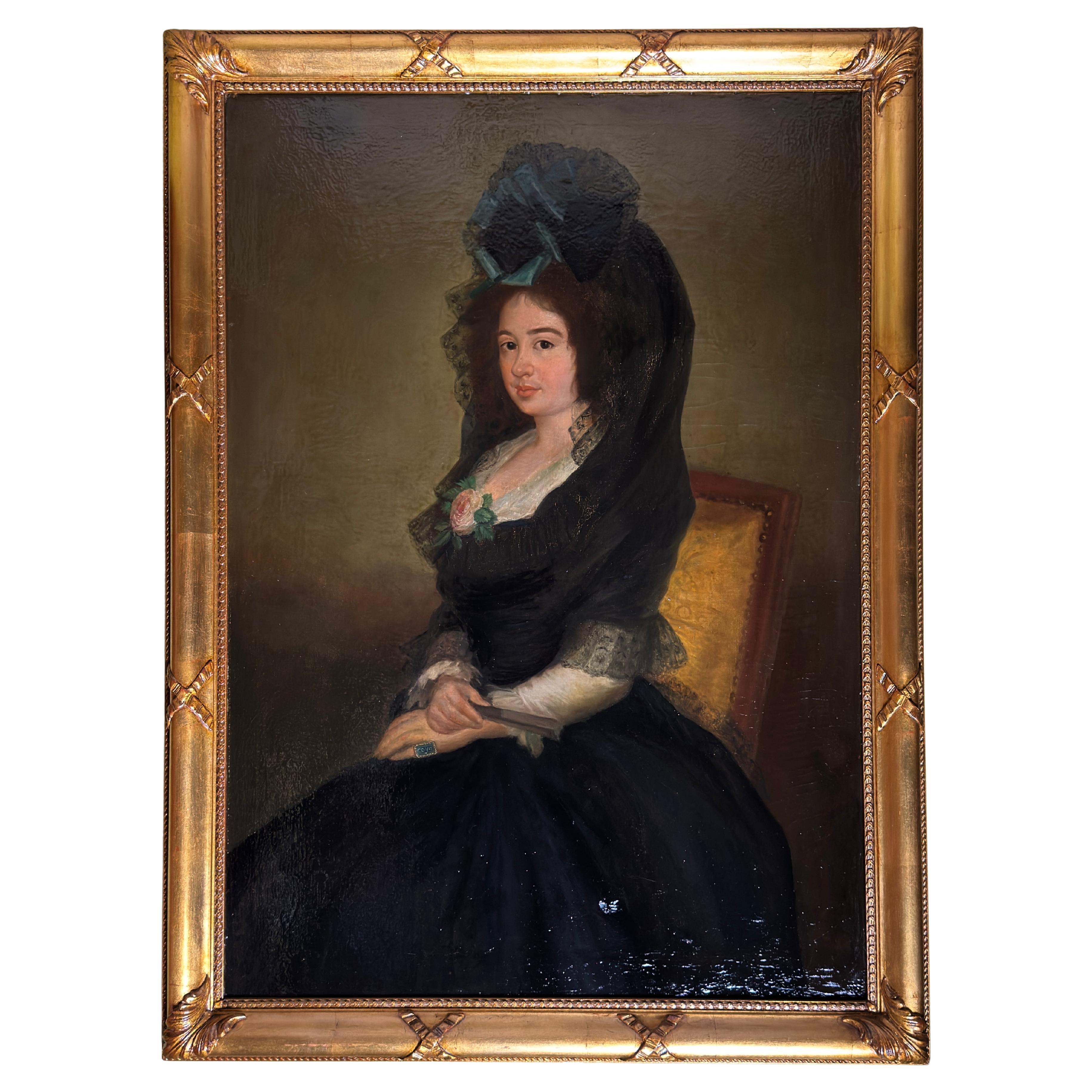 Retrato de Doña Narcisa Barañana de Goicoechea, Copia autorizada por el MET, óleo, 1937 en venta
