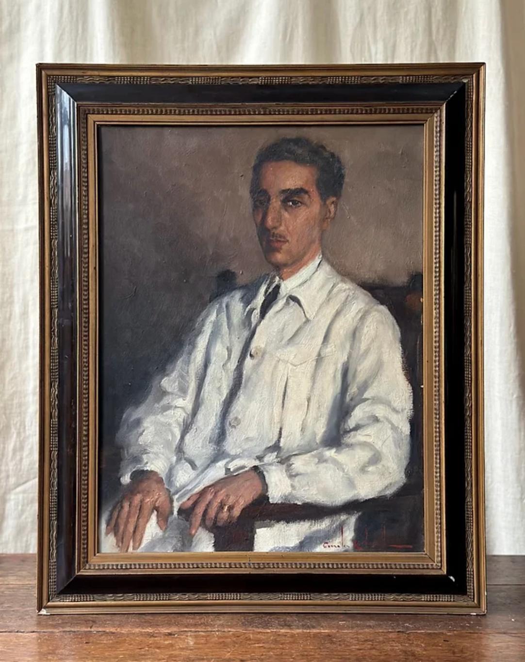 Portrait Of Dr. Josep Sarró i Condeminas By Rossend Gonzalez Carbonell, Signed.

Rosendo Gonzalez Carbonell (1910 - 1984) Spanish Artist.

Celebrated for his highly atmospheric interiors and portraits, Rosendo Gonzalez Carbonell was a Spanish