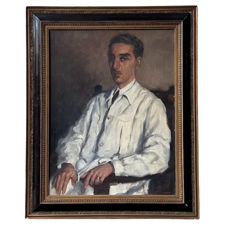 Portrait Of Dr. Josep Sarró i Condeminas By Rossend Gonzalez Carbonell Signed