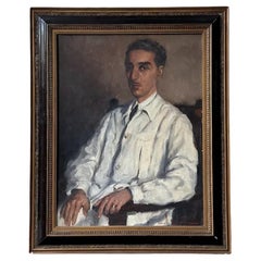 Vintage Portrait Of Dr. Josep Sarró i Condeminas By Rossend Gonzalez Carbonell Signed