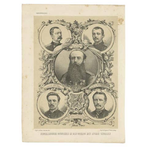 Portrait of Dutch Officers Who Died in the (Atjeh) Aceh War, Dutch East Indies