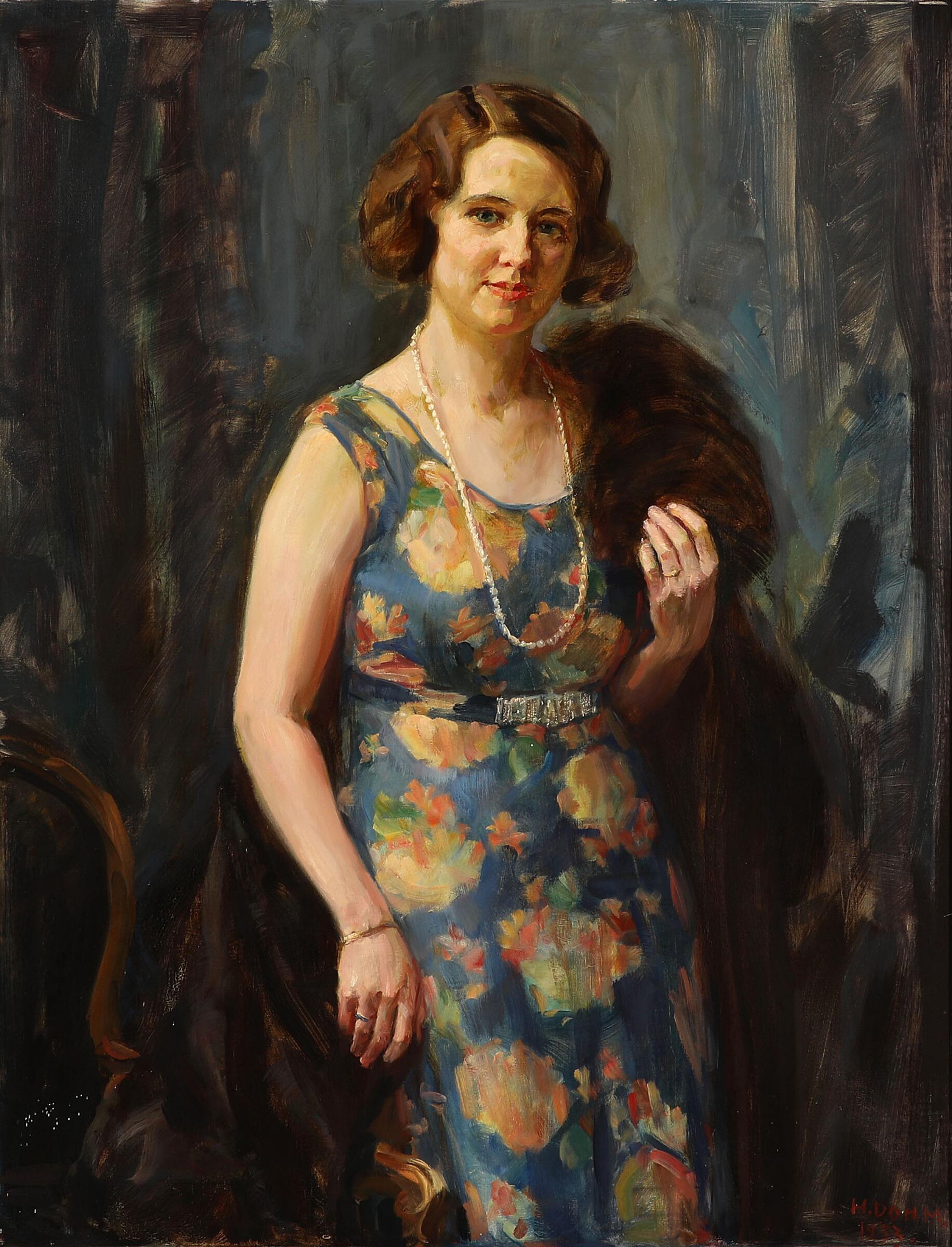 Art Nouveau Portrait of Elga Collin by Heinrich Dohm For Sale