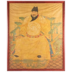 Portrait of Emperor Yongle on His Throne, Painting on Fabric, Early 20th Century