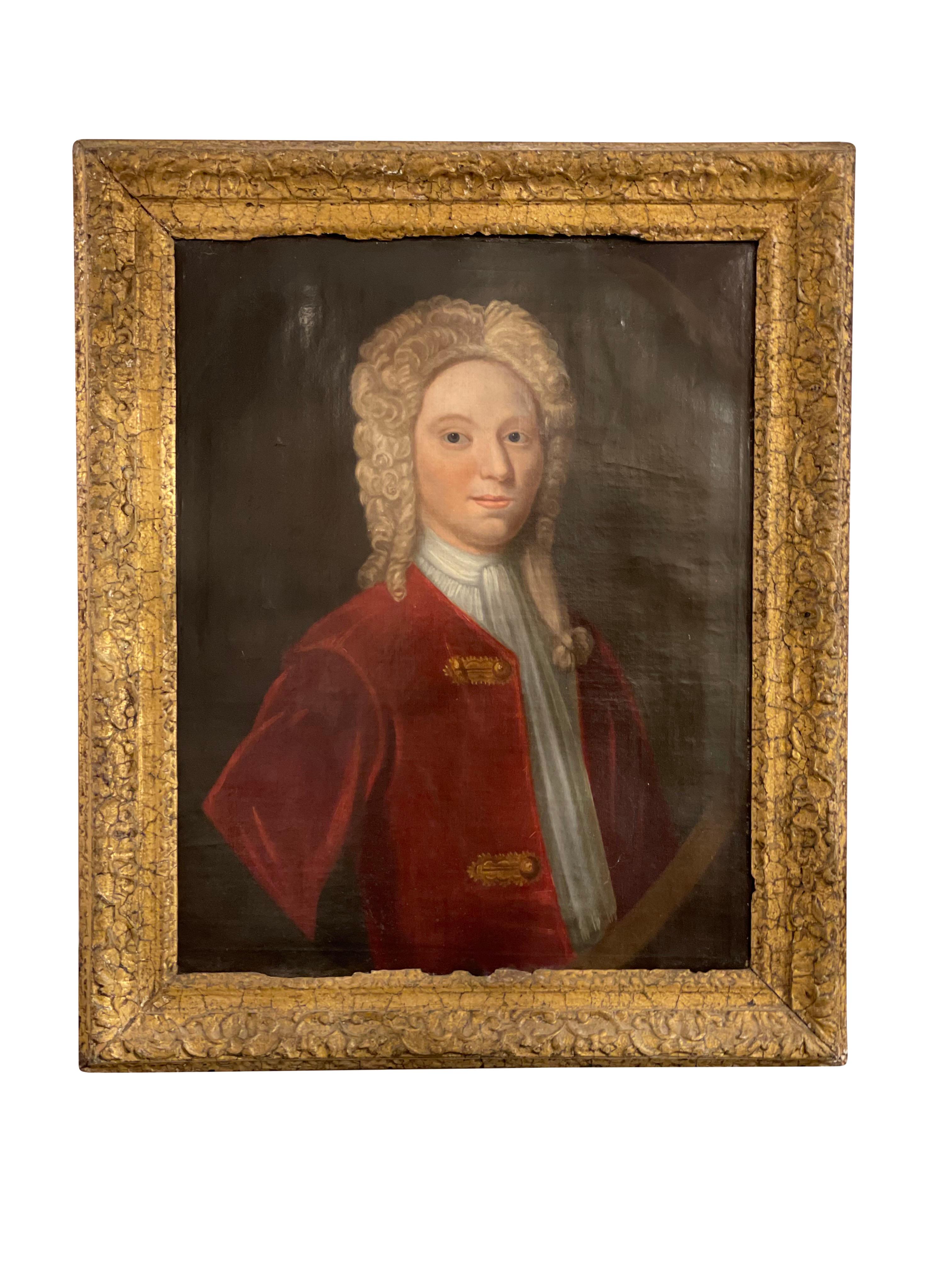 Paint Portrait of English Gentleman, 18th Century