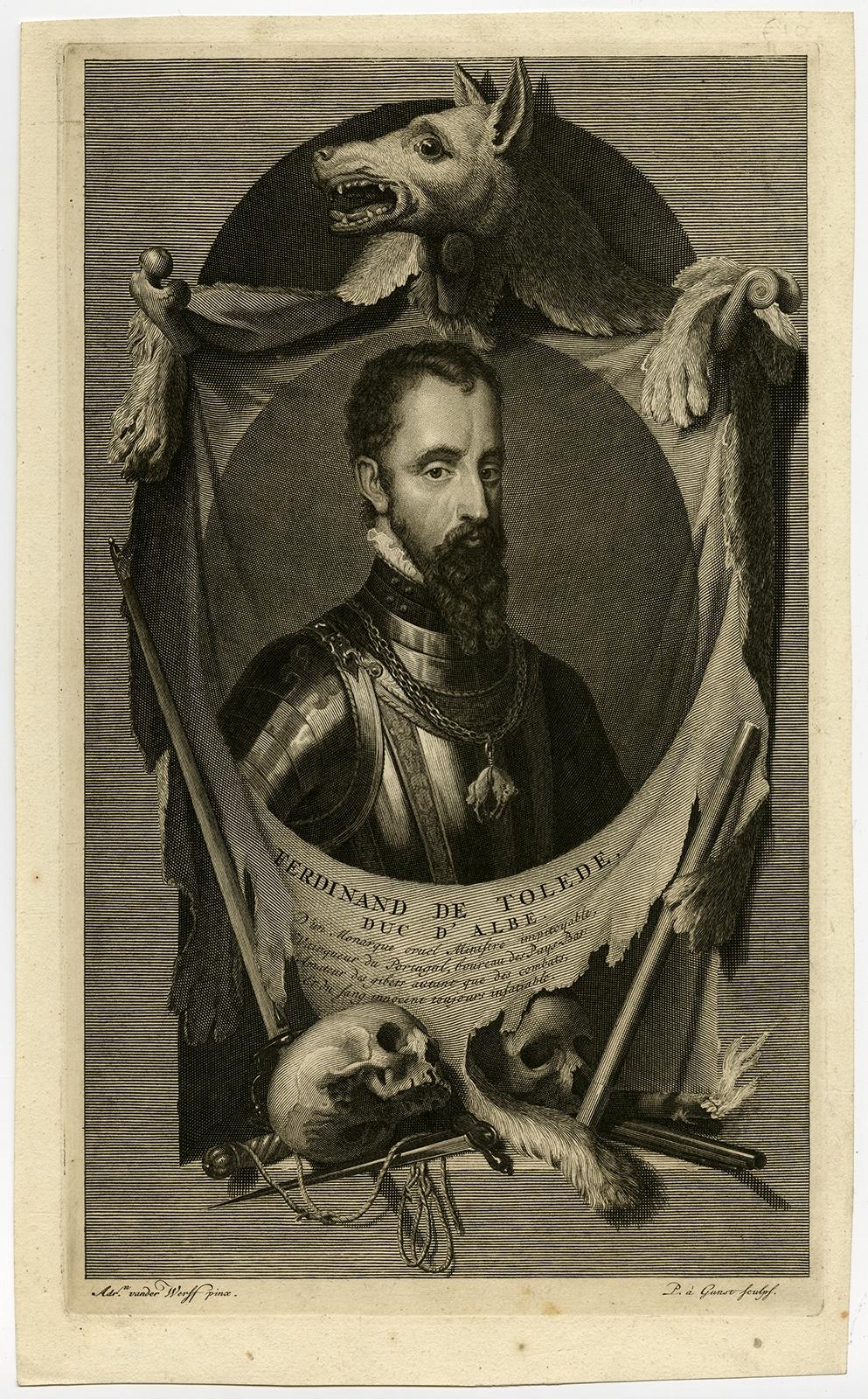 Antique print, titled: 'Ferdinand de Tolede. Duc d'Albe.' 

Portrait of Fernando Alvarez de Toledo y Pimentel, Grand duke of Alba (1507-1582). Source unknown, to be determined.

Fernando Álvarez de Toledo y Pimentel, 3rd Duke of Alba (29 October