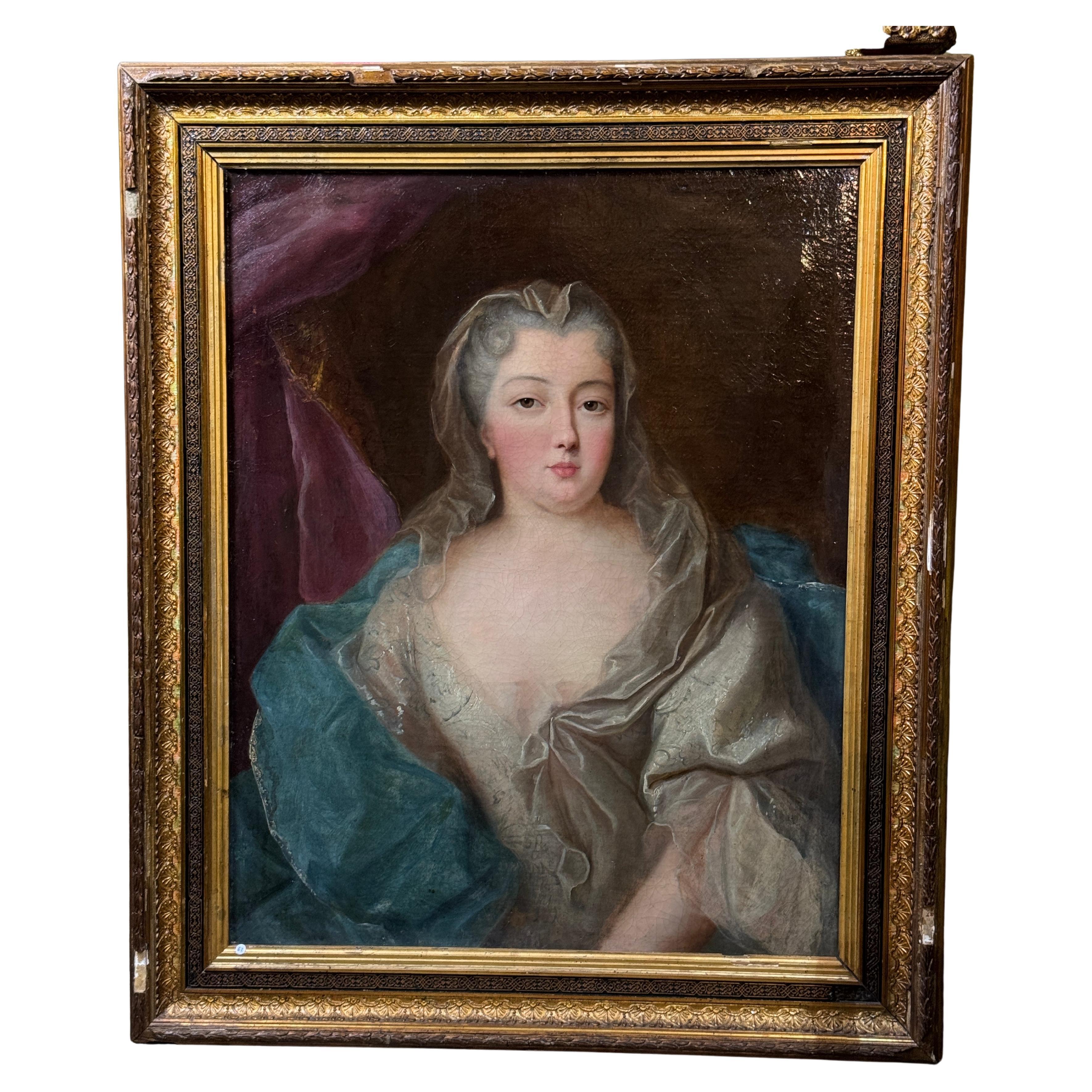 Portrait of Françoise-Marie d'Orléans, Duchess of Orleans, 18th-century French school

Oil on canvas depicting Françoise-Marie d'Orléans (1677–1749), the legitimized daughter of King Louis XIV of France and Madame de Montespan, married in 1692 to