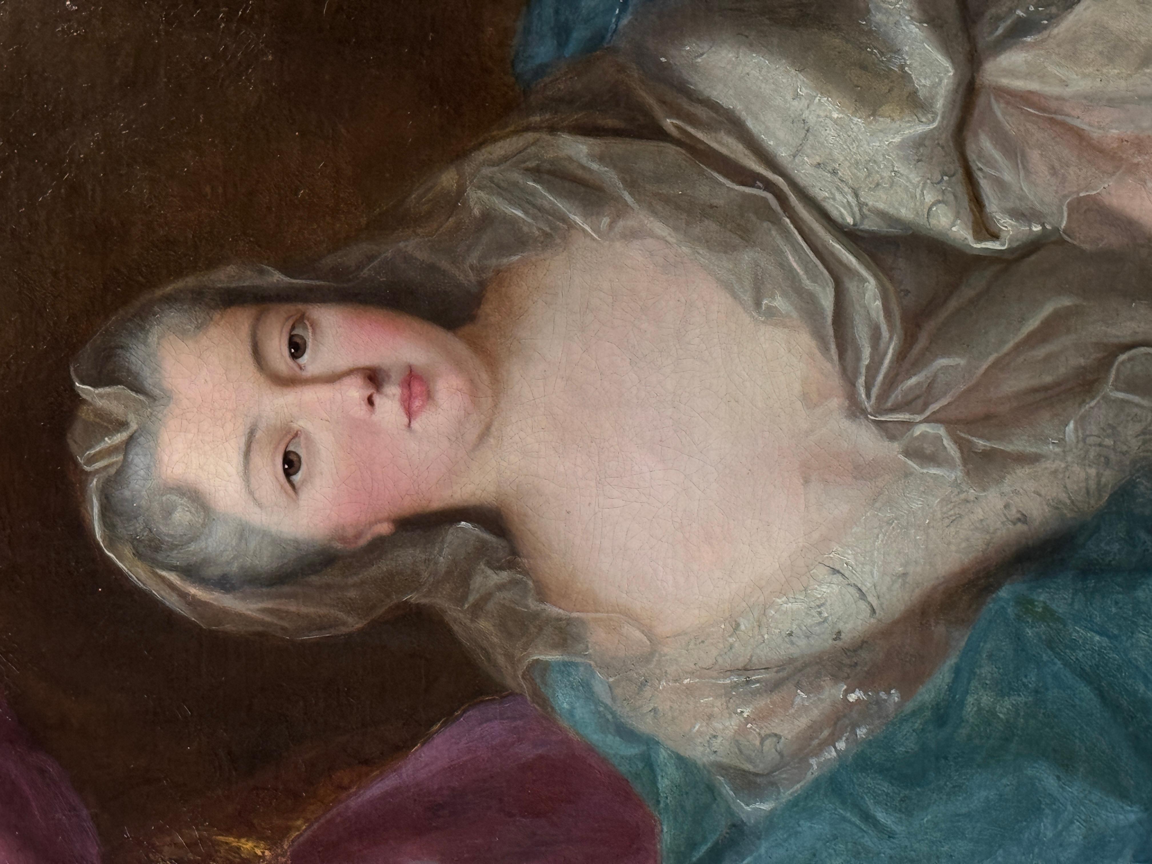 Portrait of Françoise-Marie d'Orléans, Duchess of Orleans, 18th Century (Geölt) im Angebot