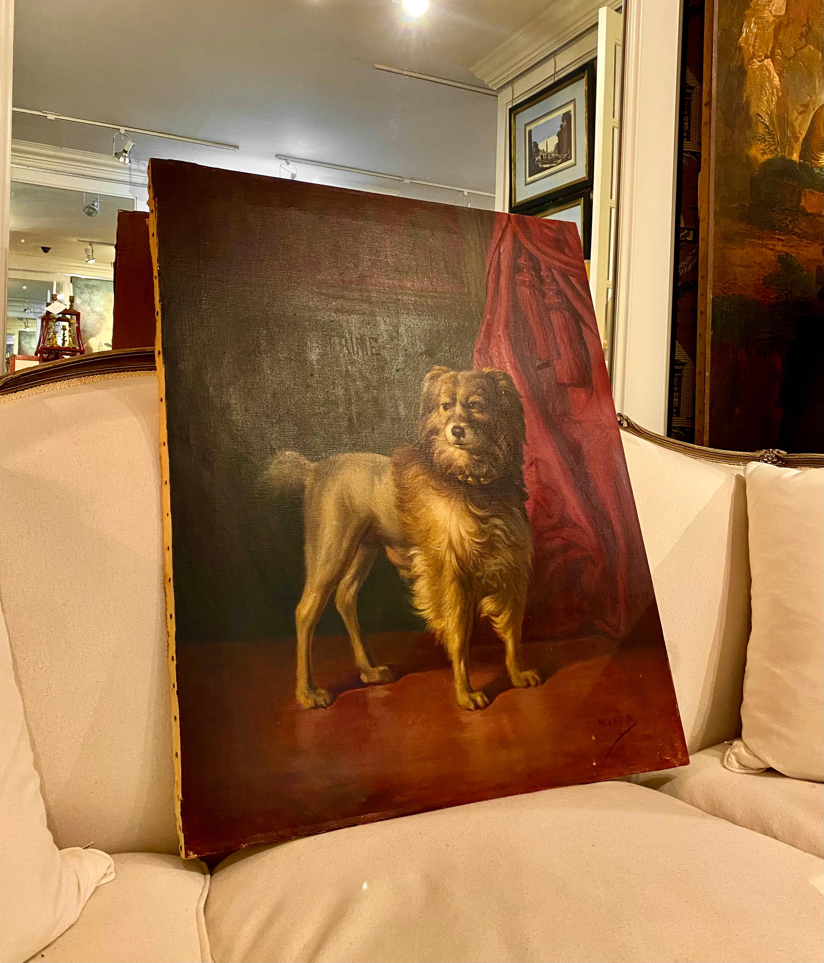 Portrait of Friel, Dog of the Dukes of Osuna, by Marcos Hiràldez Di Acosta, 1879 For Sale 4