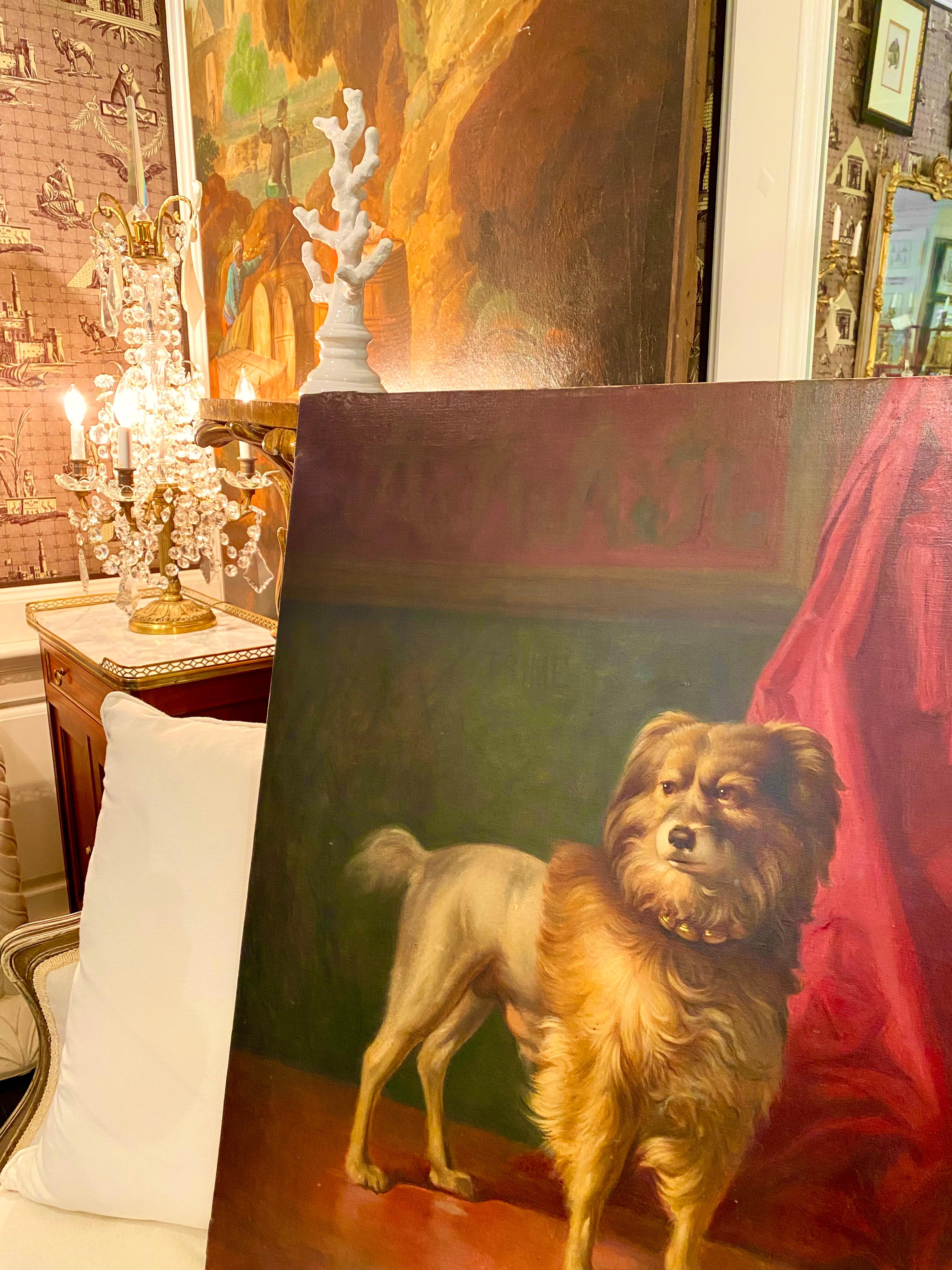 Portrait of Friel, Dog of the Dukes of Osuna, by Marcos Hiràldez Di Acosta, 1879 For Sale 5