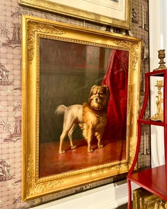 Portrait of Friel, Dog of the Dukes of Osuna, by Marcos Hiràldez Di Acosta, 1879