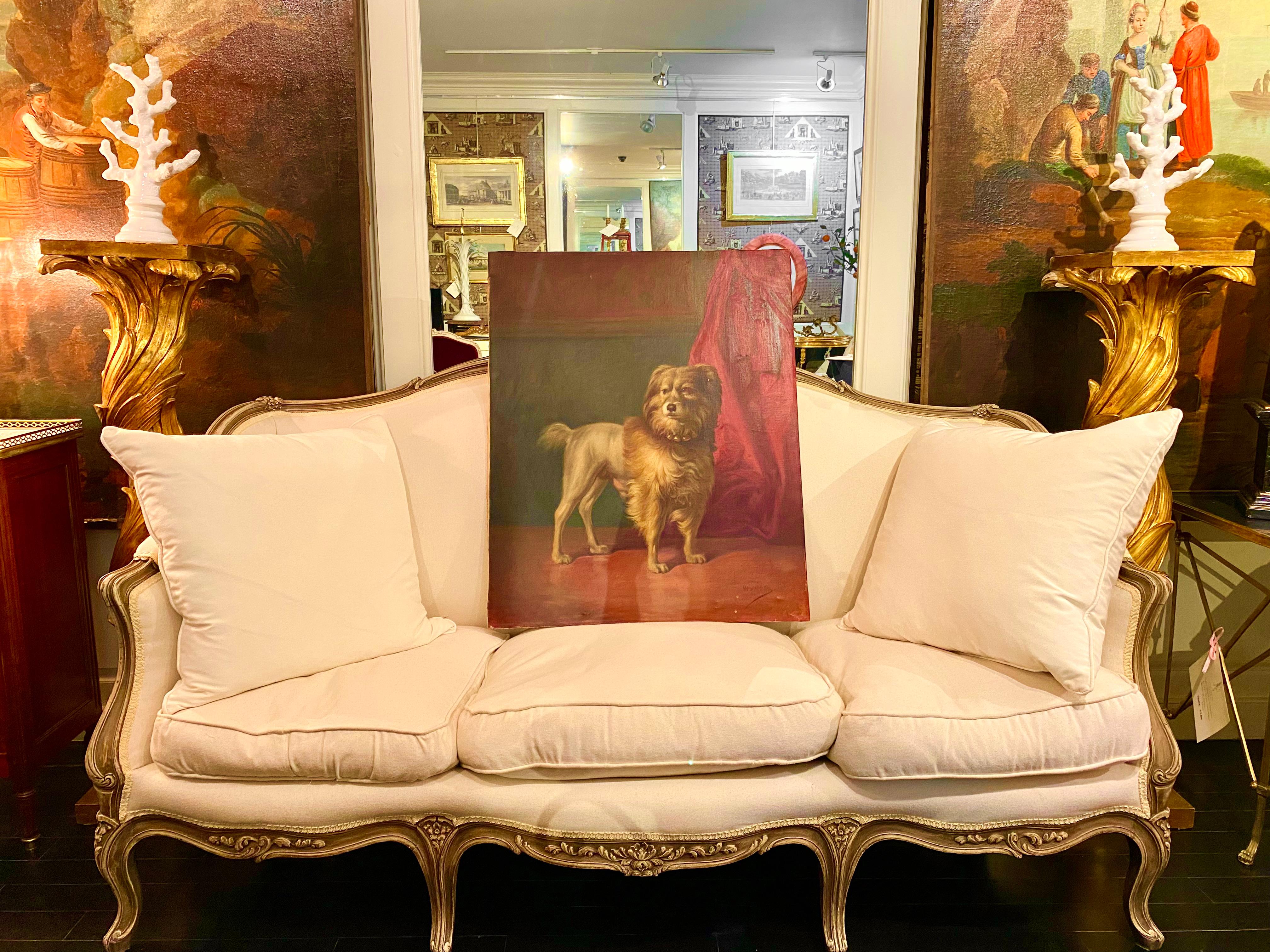 Portrait of Friel, Dog of the Dukes of Osuna, by Marcos Hiràldez Di Acosta, 1879 In Good Condition For Sale In Montreal, Quebec