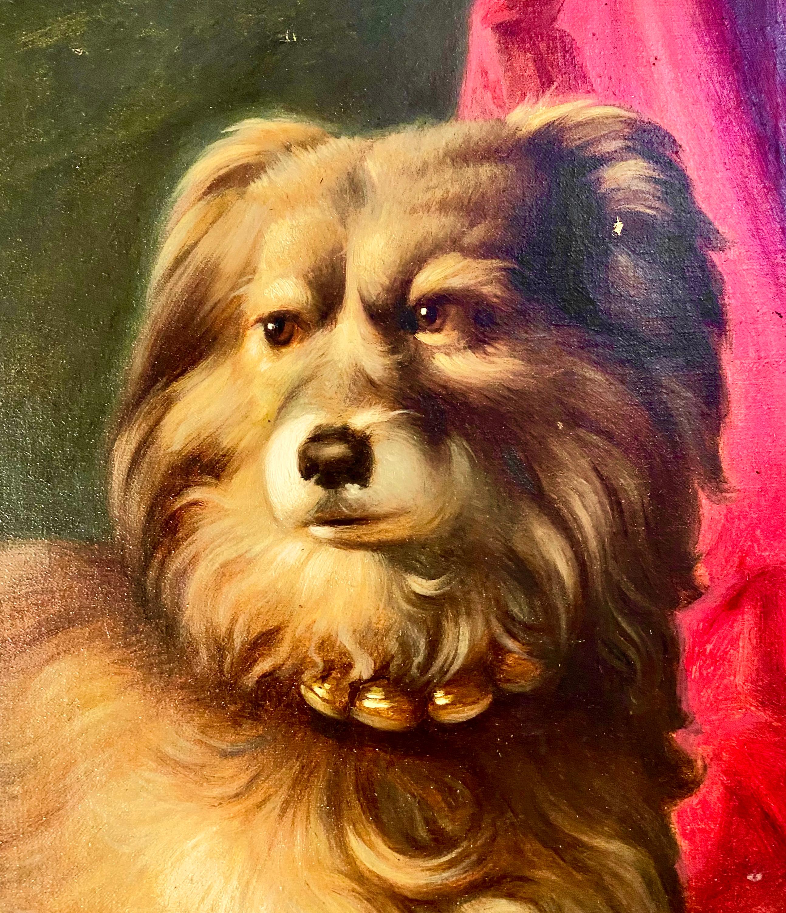Late 19th Century Portrait of Friel, Dog of the Dukes of Osuna, by Marcos Hiràldez Di Acosta, 1879 For Sale