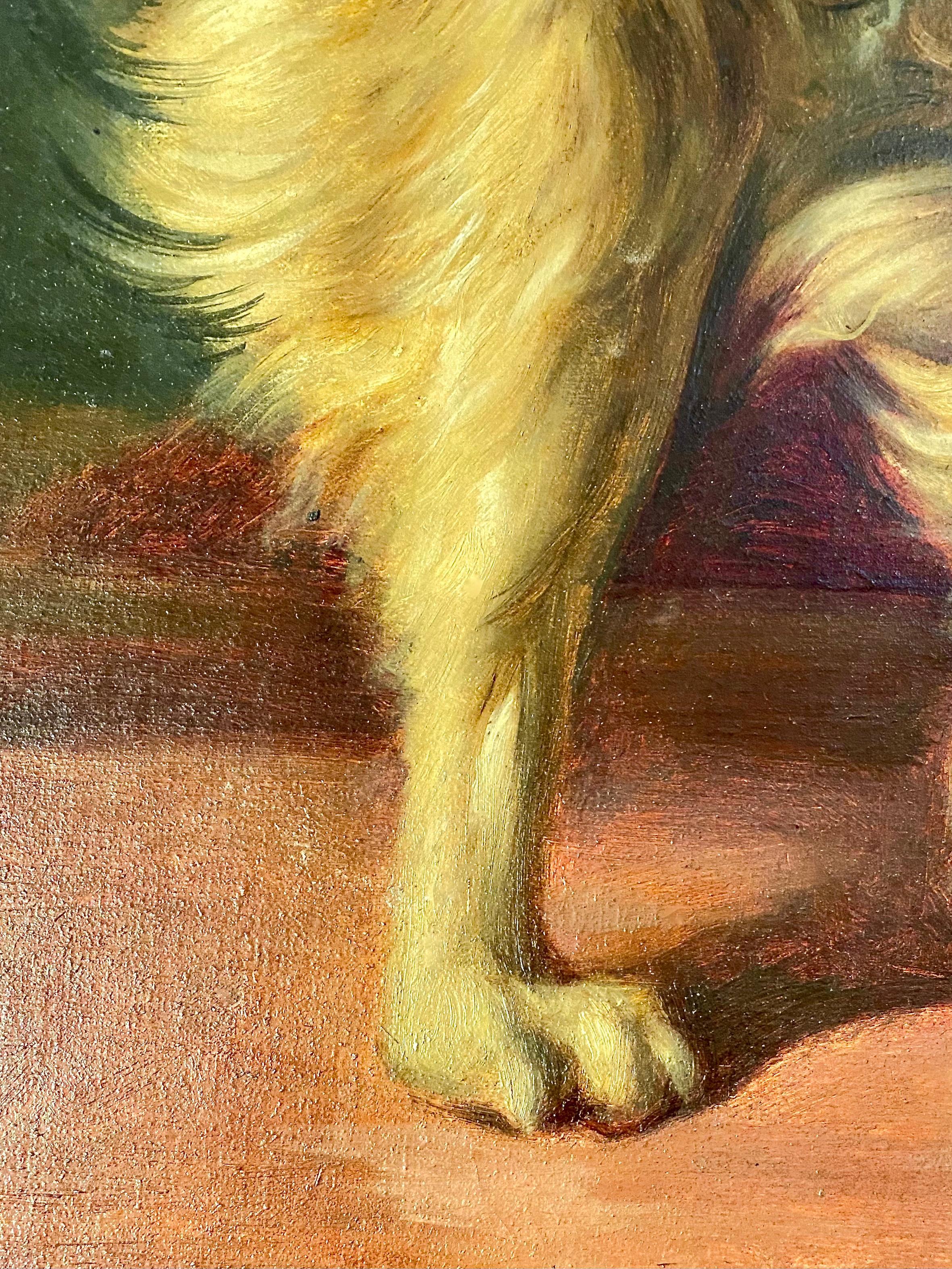 Fine XIX secolo Ritratto di Friel, cane dei duchi di Osuna, di Marcos Hiràldez Di Acosta, 1879 in vendita