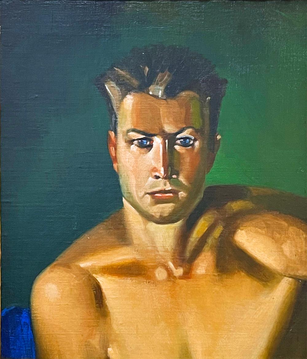 A remarkable testament to the power of American portraiture in the early 20th century, and a stunning, intense look into the fierce spirit of one of America's greatest professional boxers, this depiction of Gene Tunney by George Luks was painted in