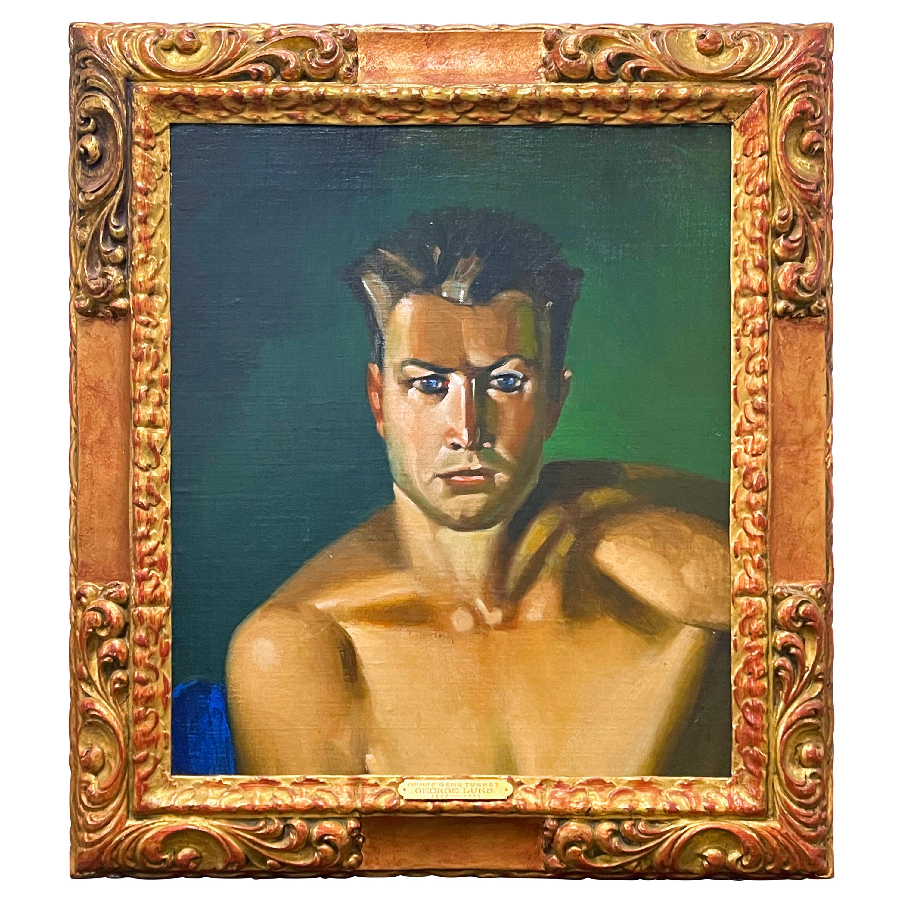 "Portrait of Gene Tunney, " Striking, Important Painting of Boxing Legend by Luks